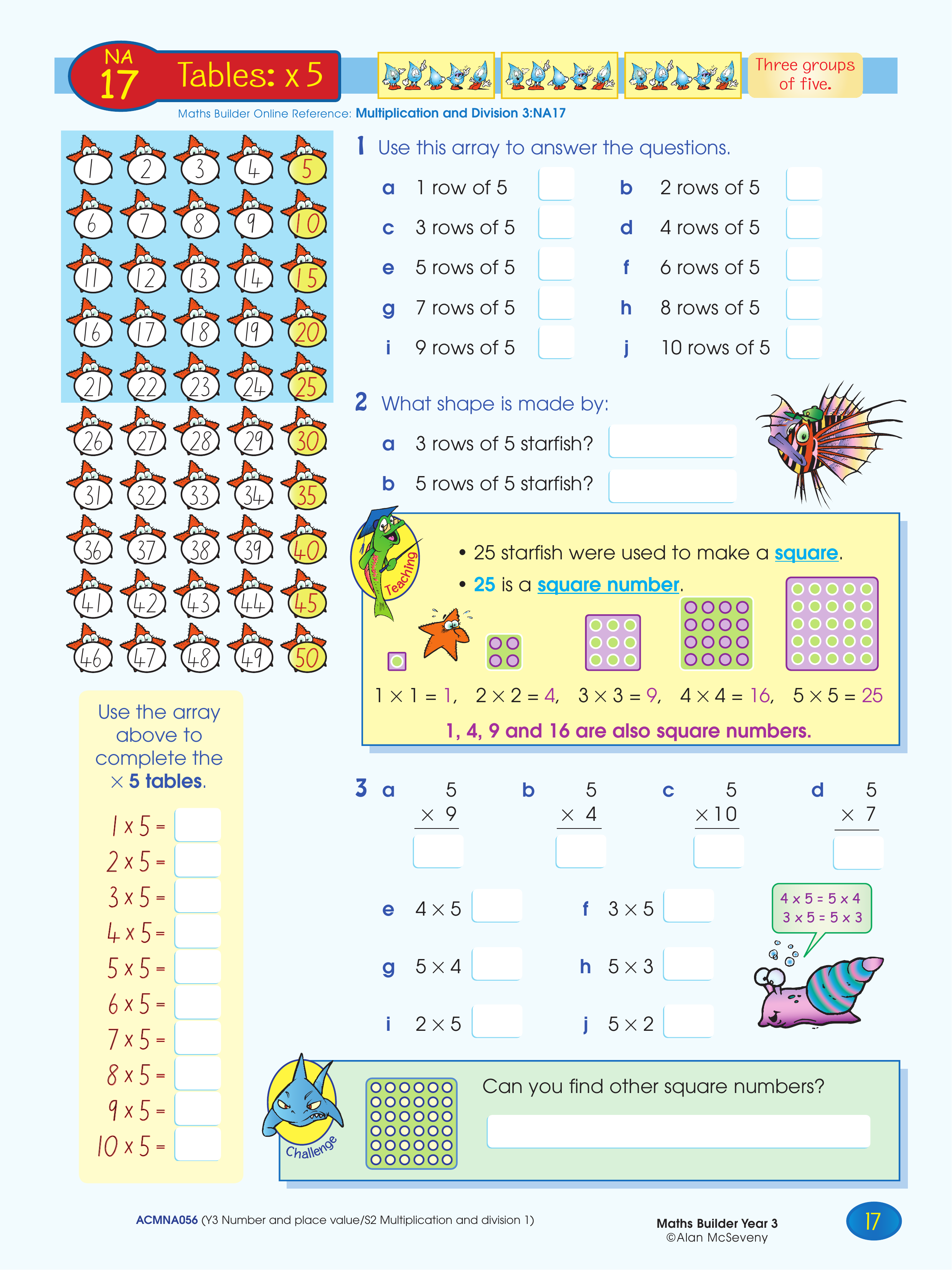 Tables: x 5 — worksheet preview