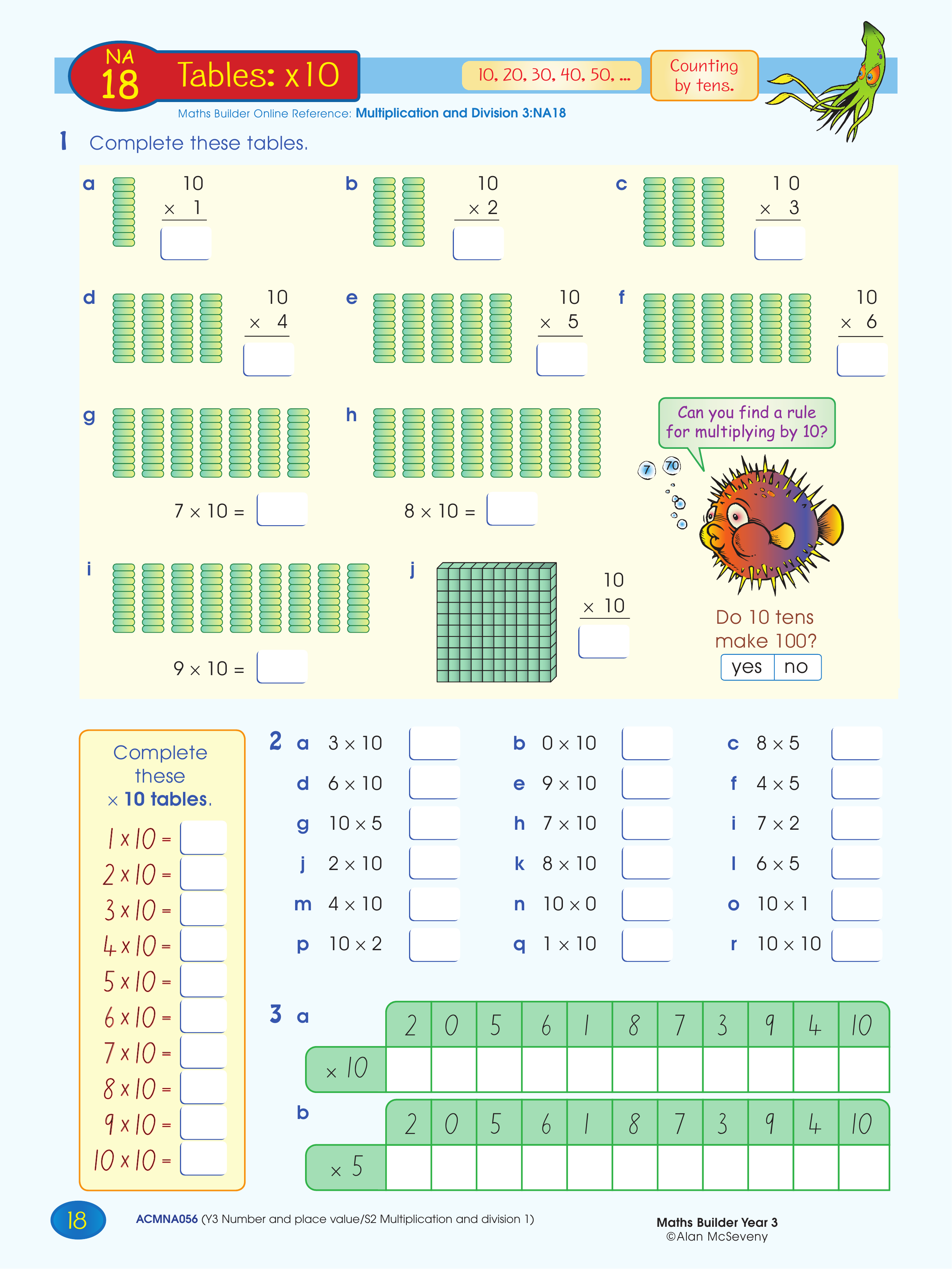 Tables: x 10 — worksheet preview