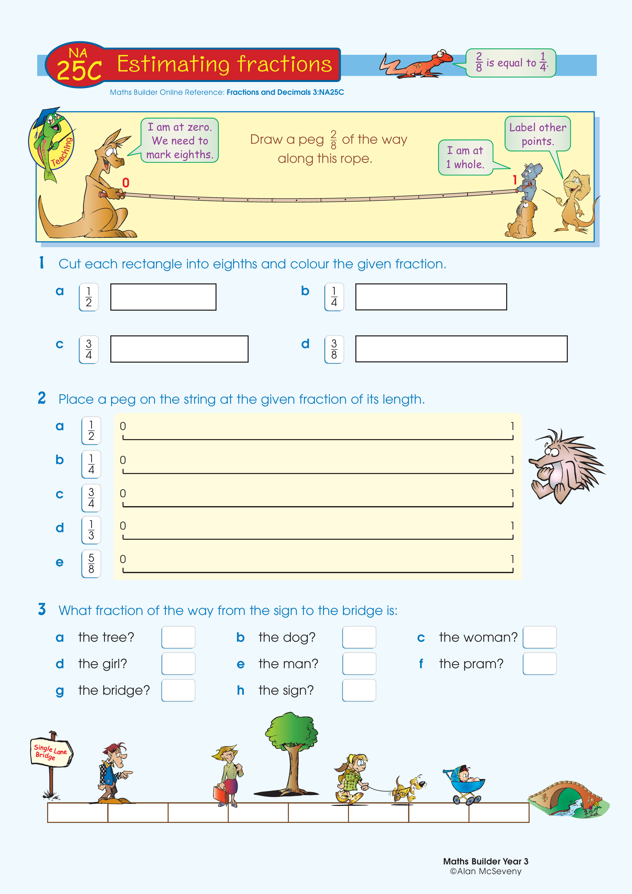 Estimating fractions — worksheet preview