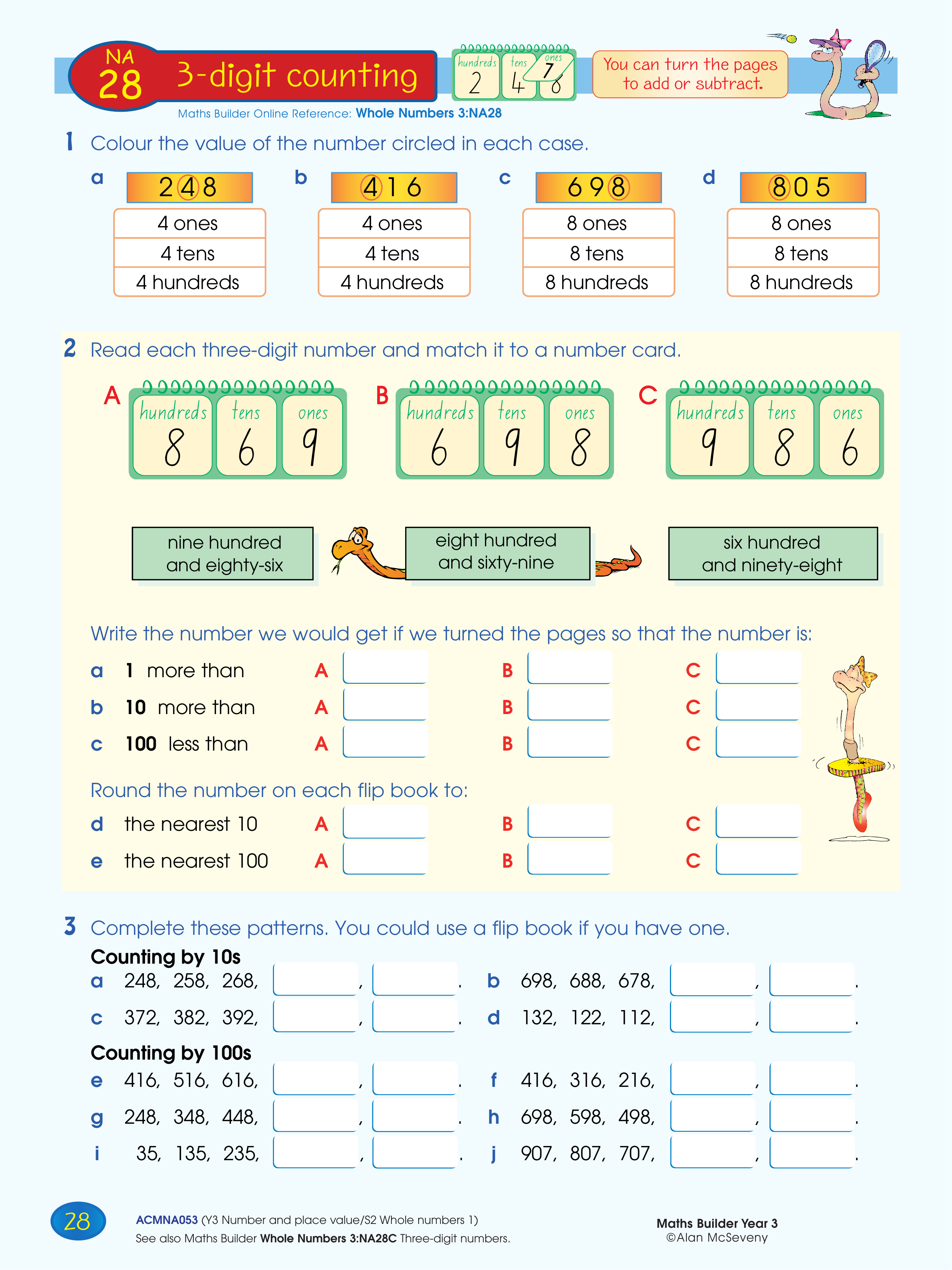 3-digit counting — worksheet preview