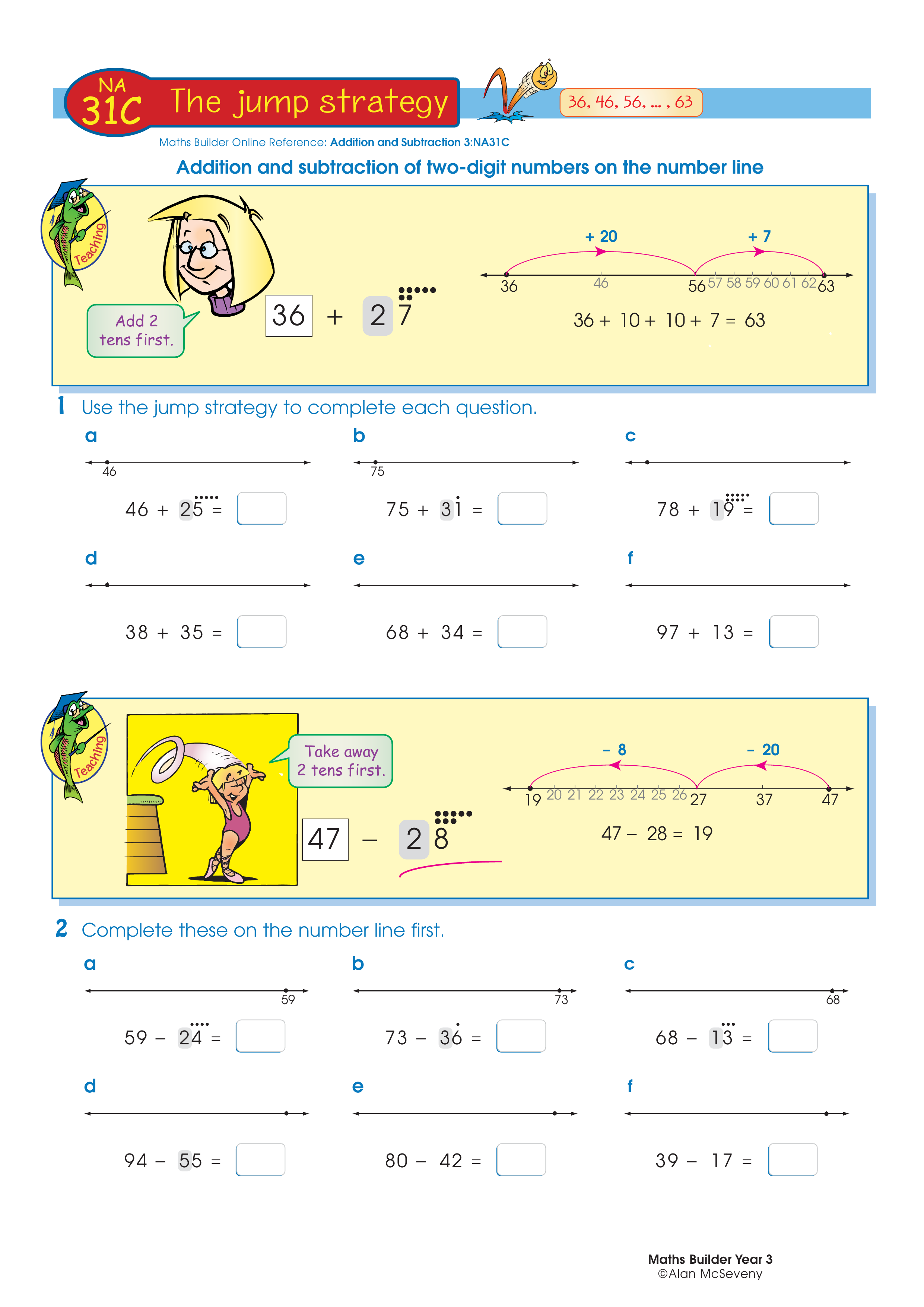 The jump strategy — worksheet preview