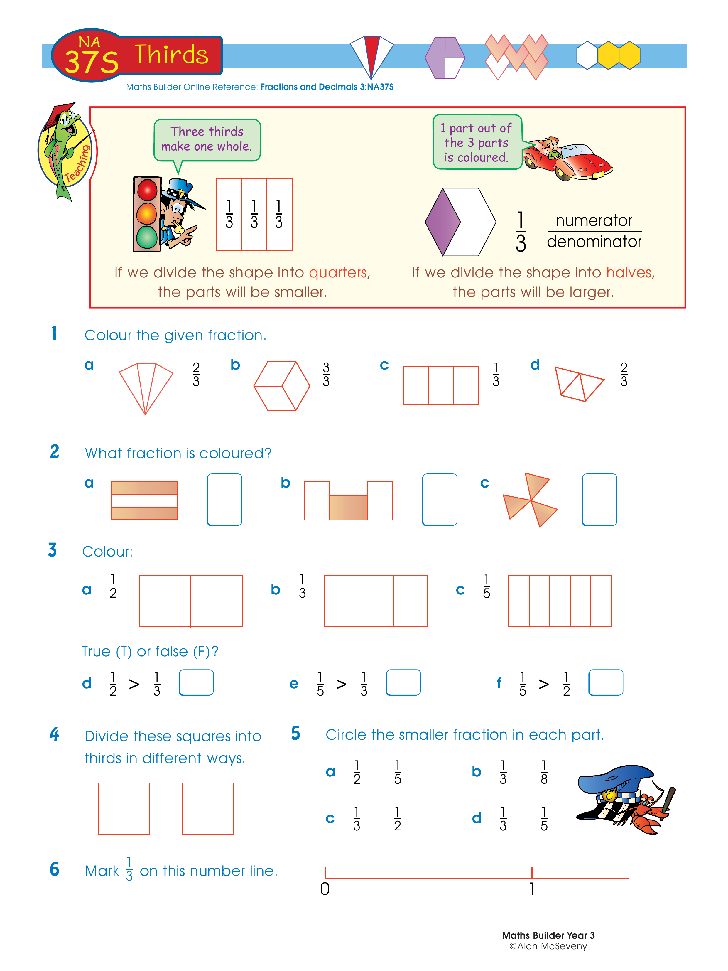 Thirds — worksheet preview