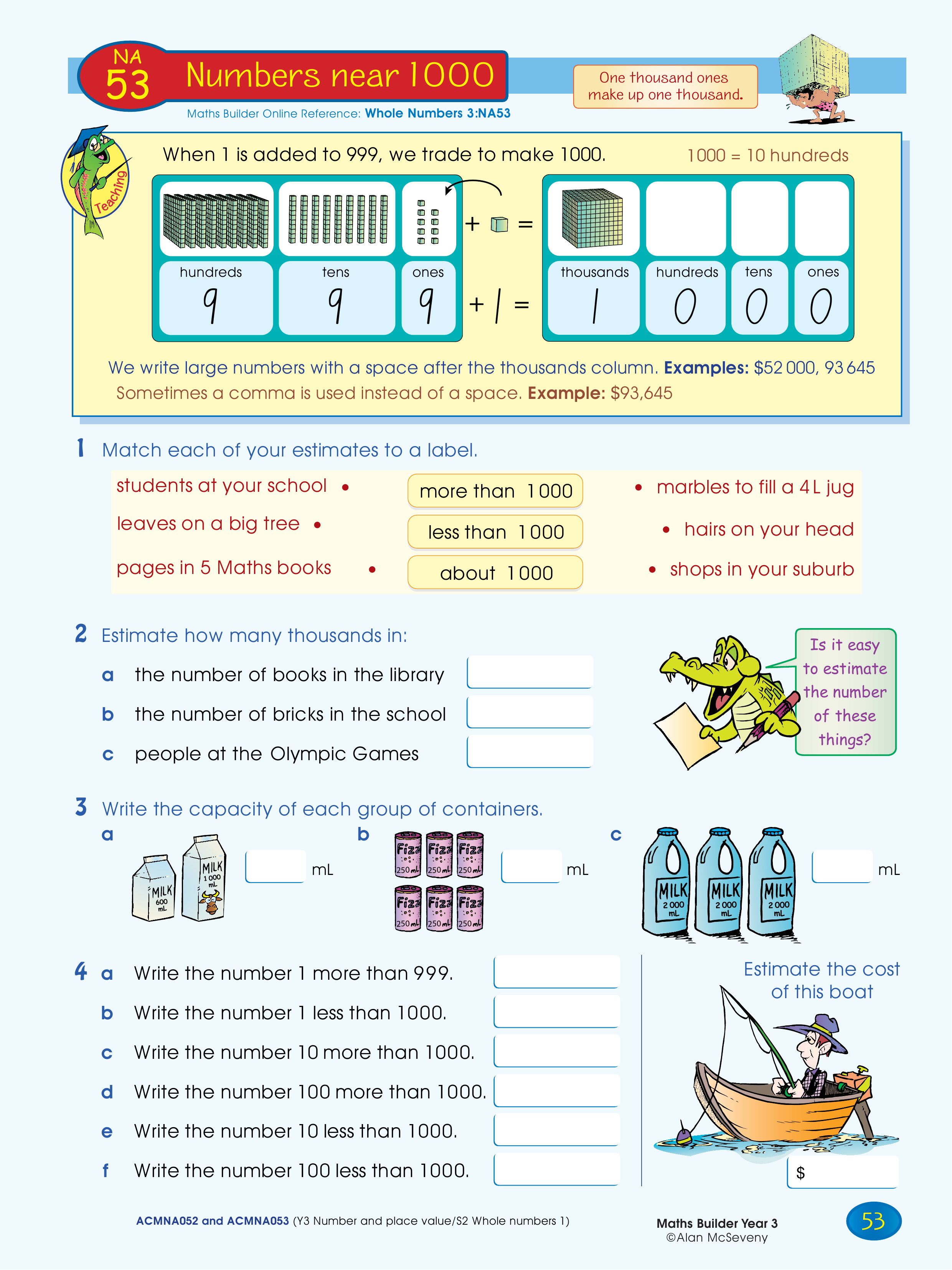 Numbers near 1000 — worksheet preview