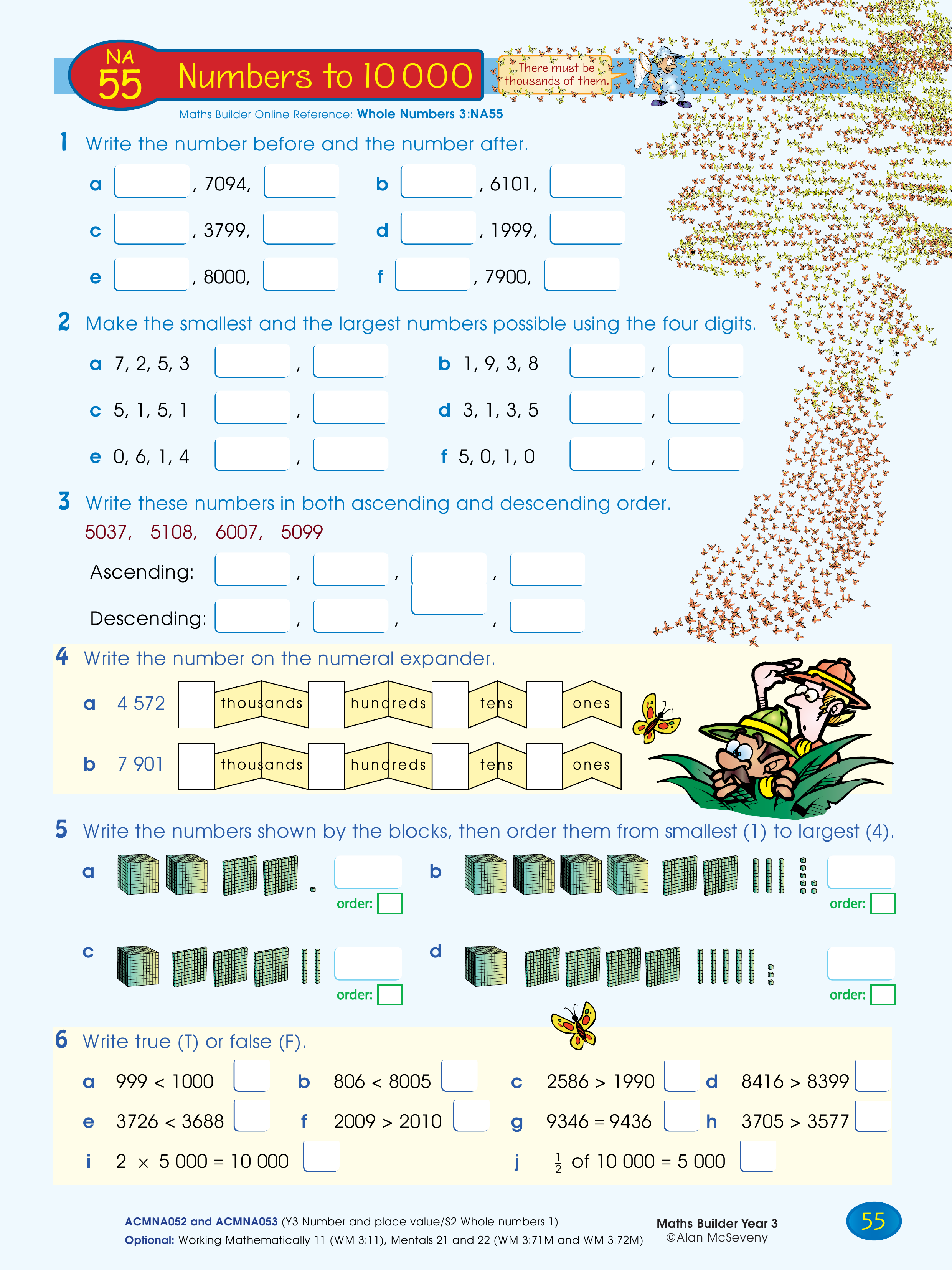 Numbers to 10 000 — worksheet preview