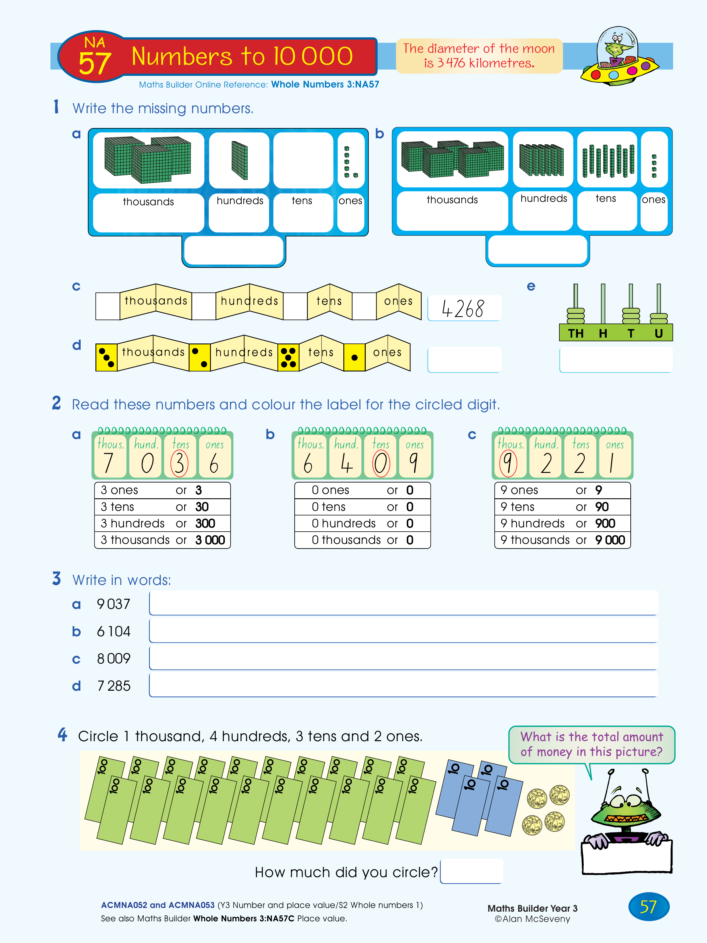 Numbers to 10 000 — worksheet preview