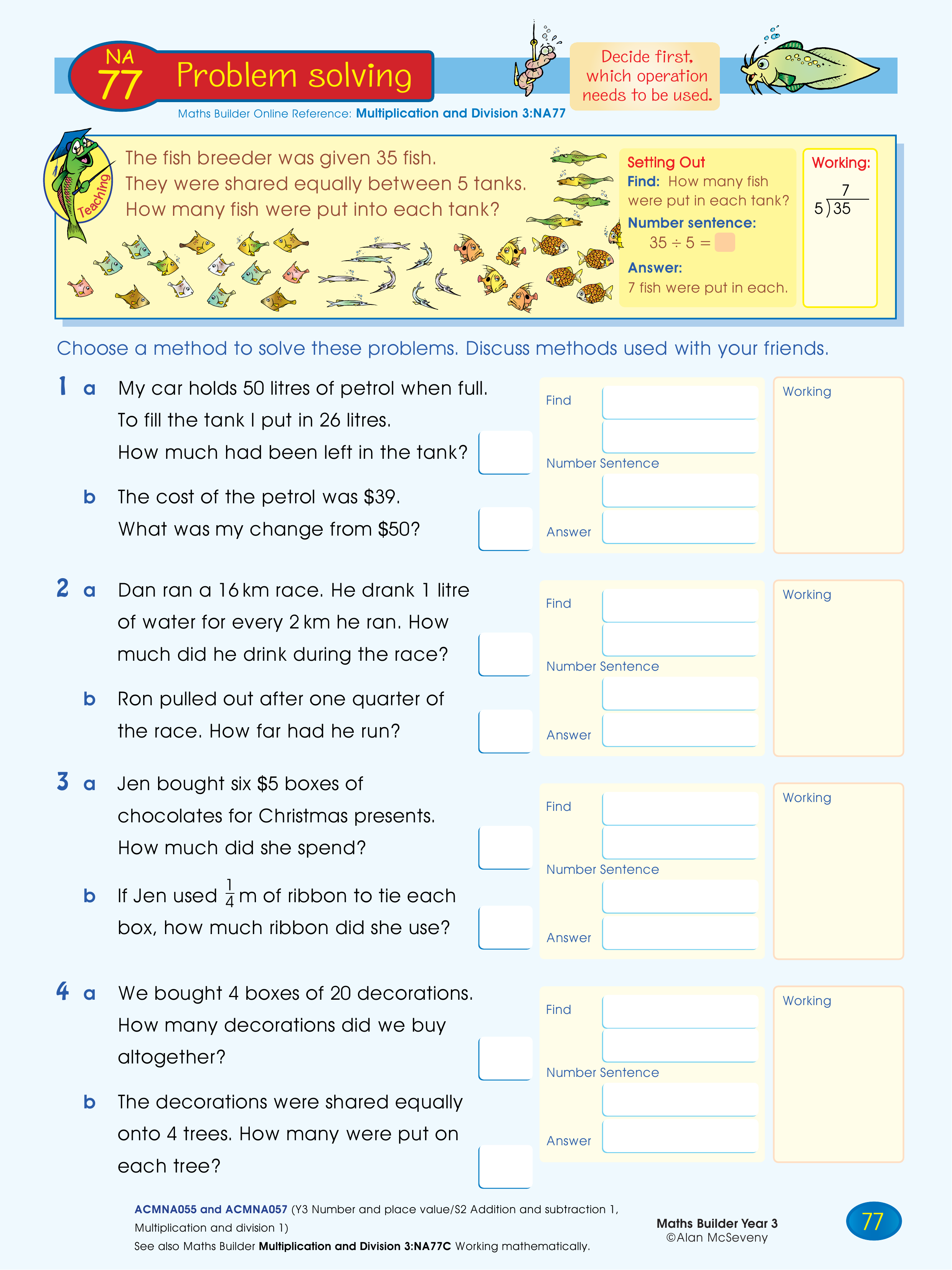 Problem solving — worksheet preview
