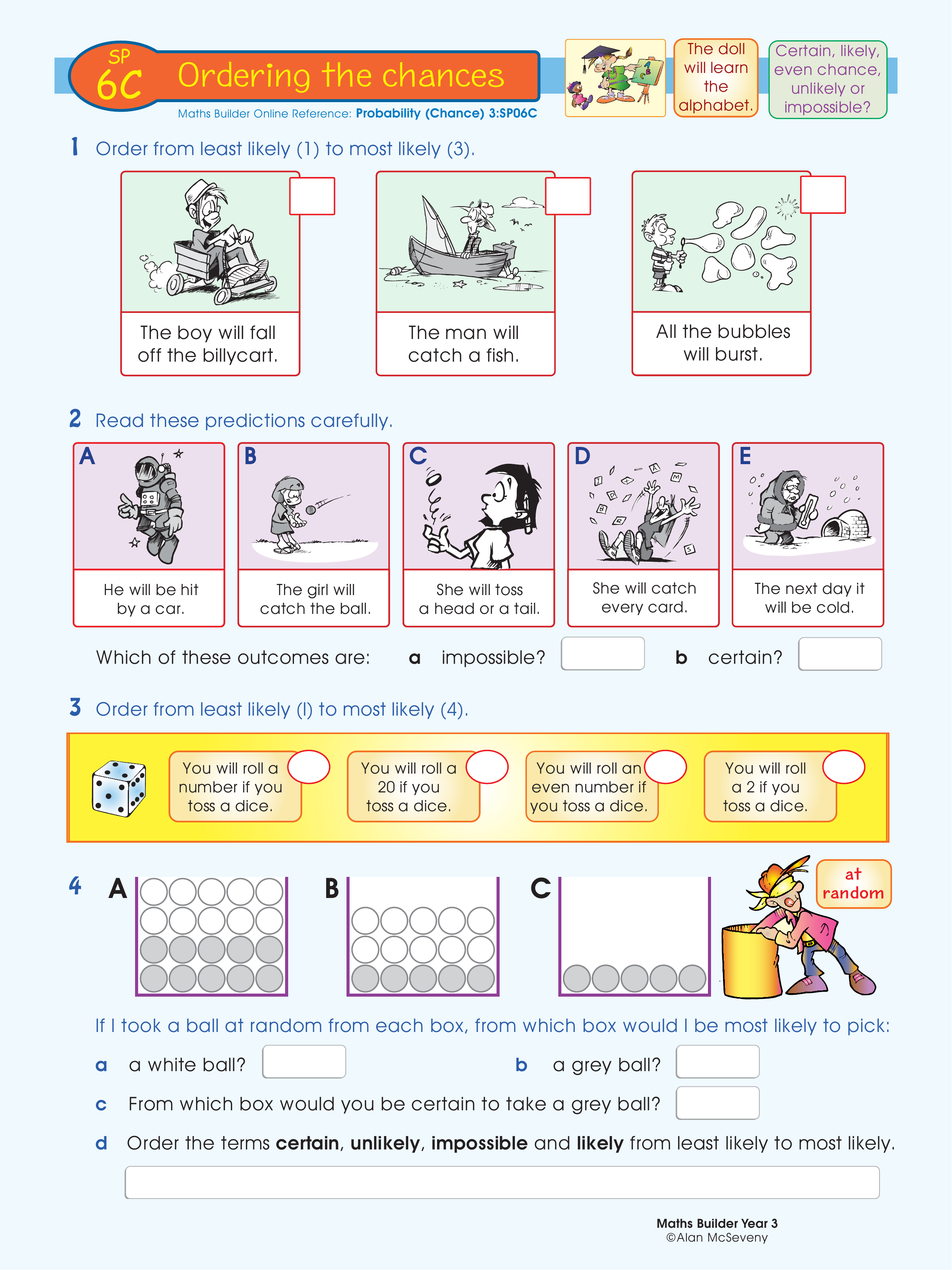 Ordering the chances — worksheet preview