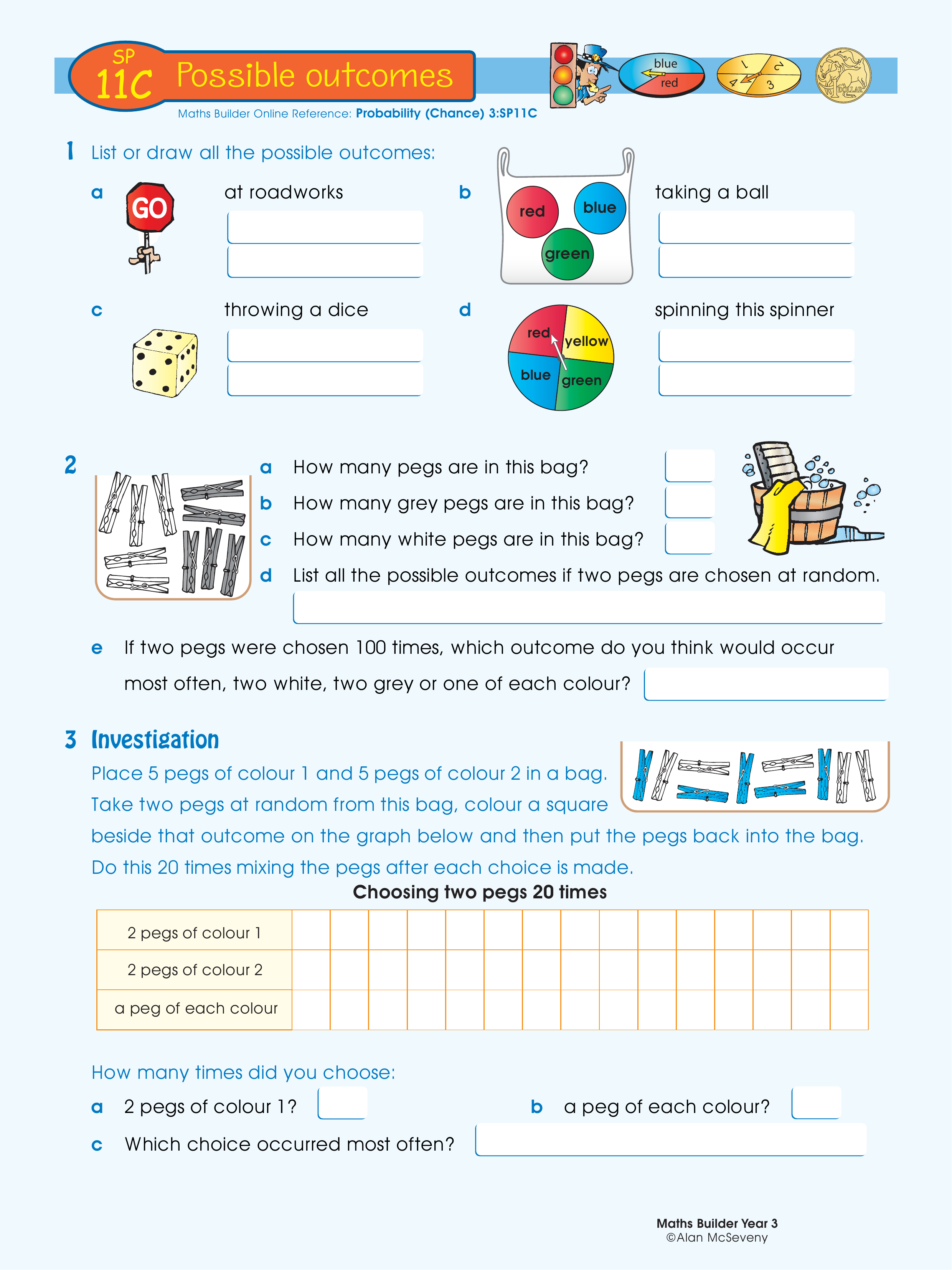 Possible outcomes — worksheet preview