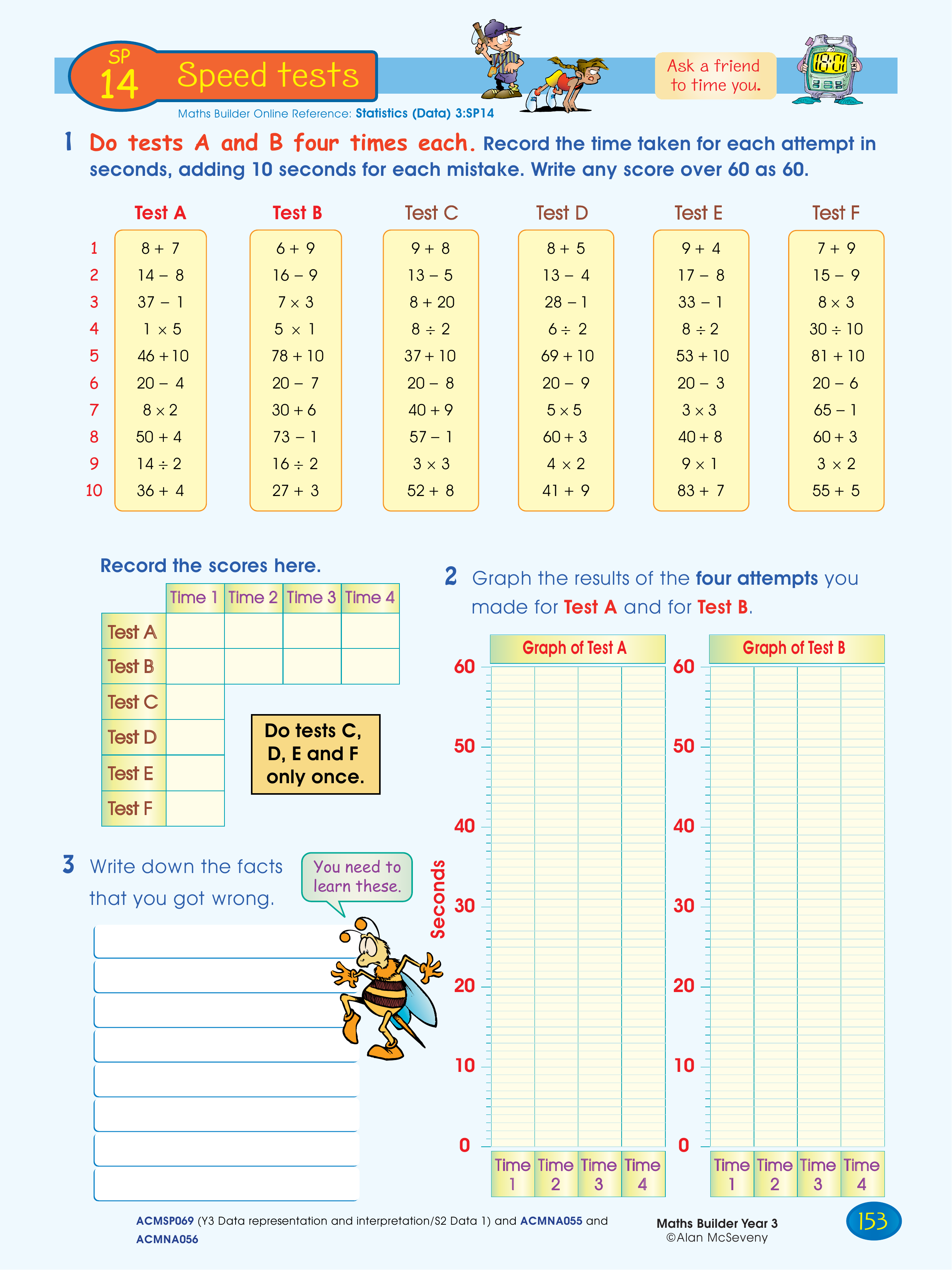 Speed tests — worksheet preview