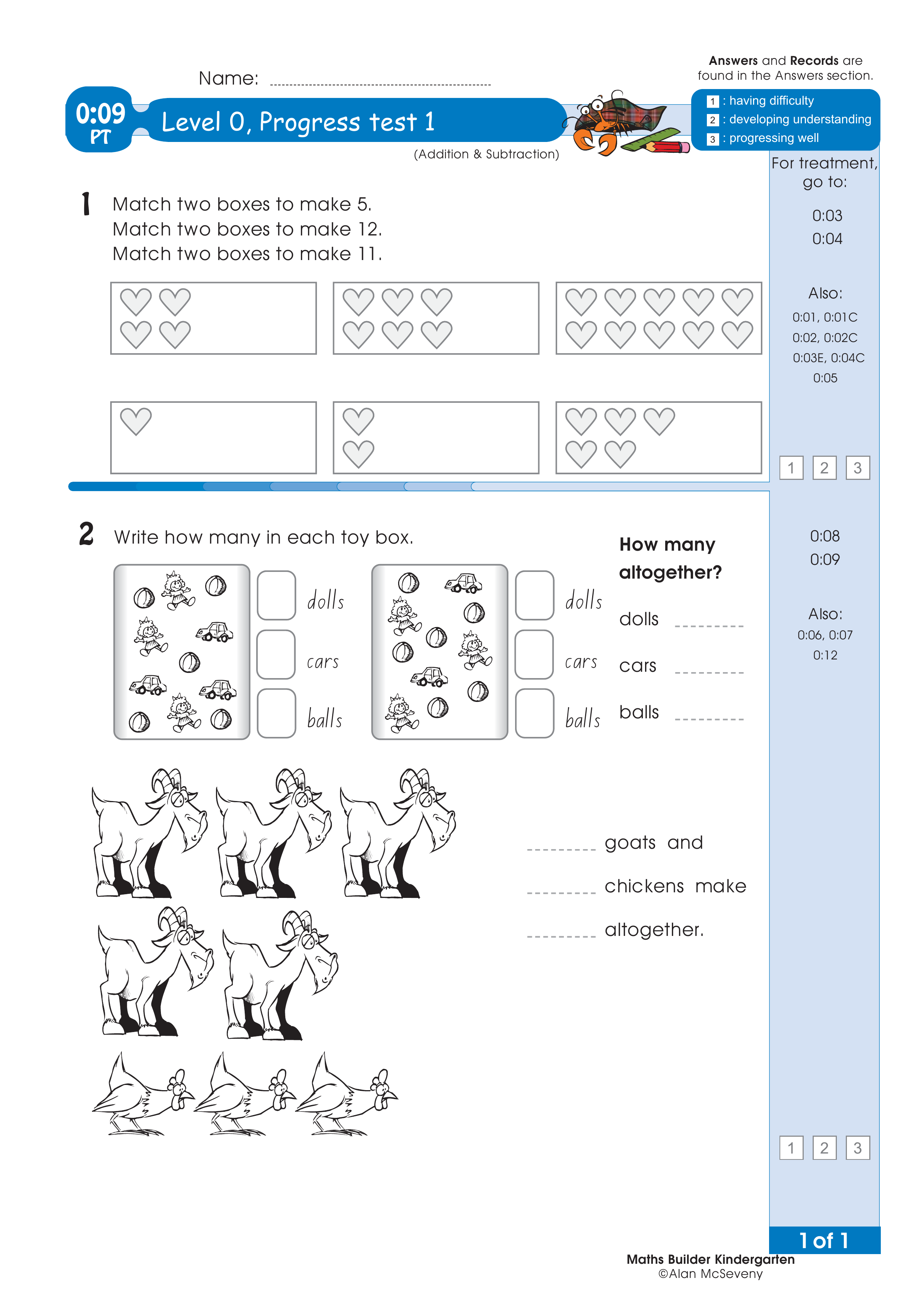 Progress test — worksheet preview