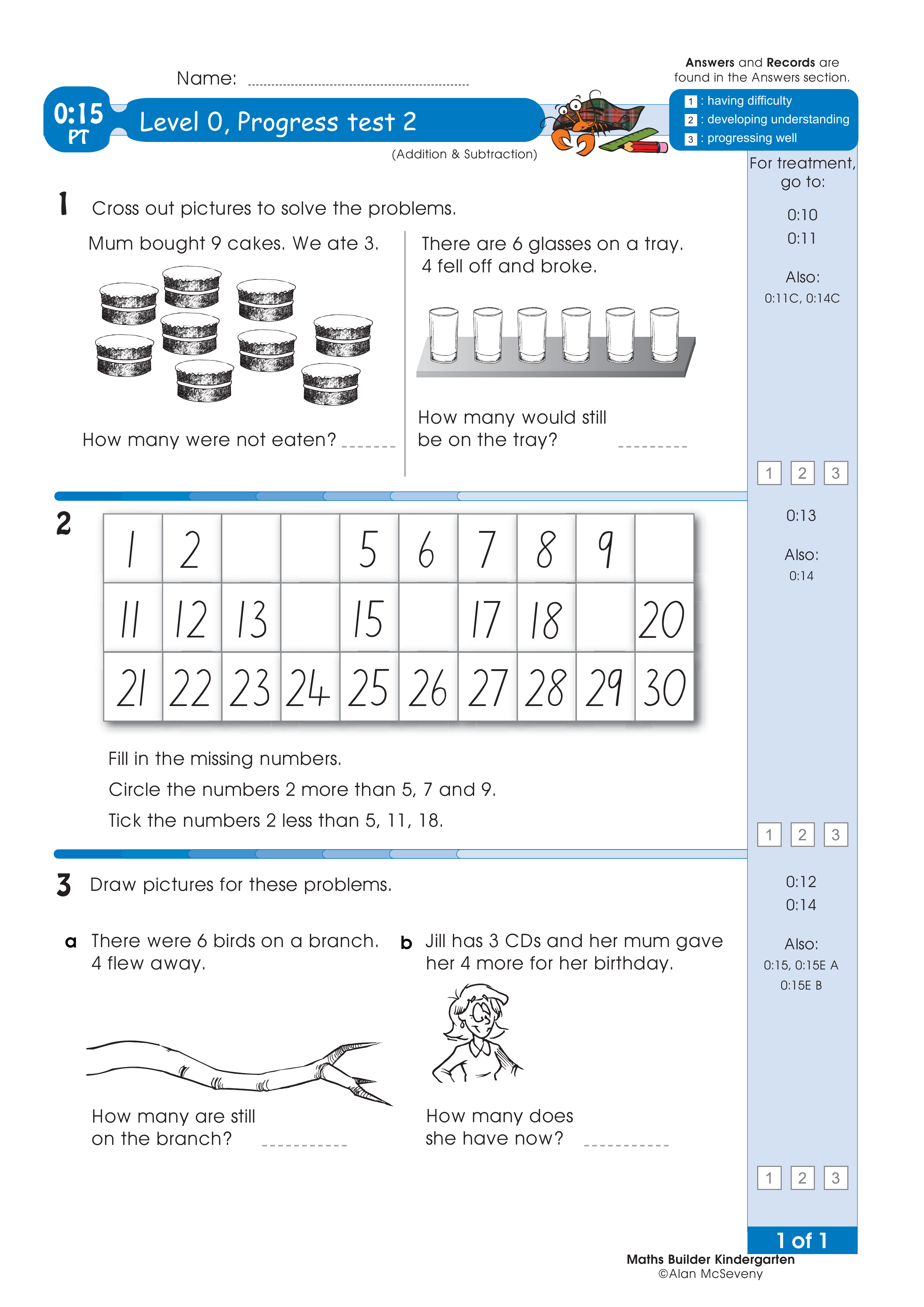 Progress test — worksheet preview