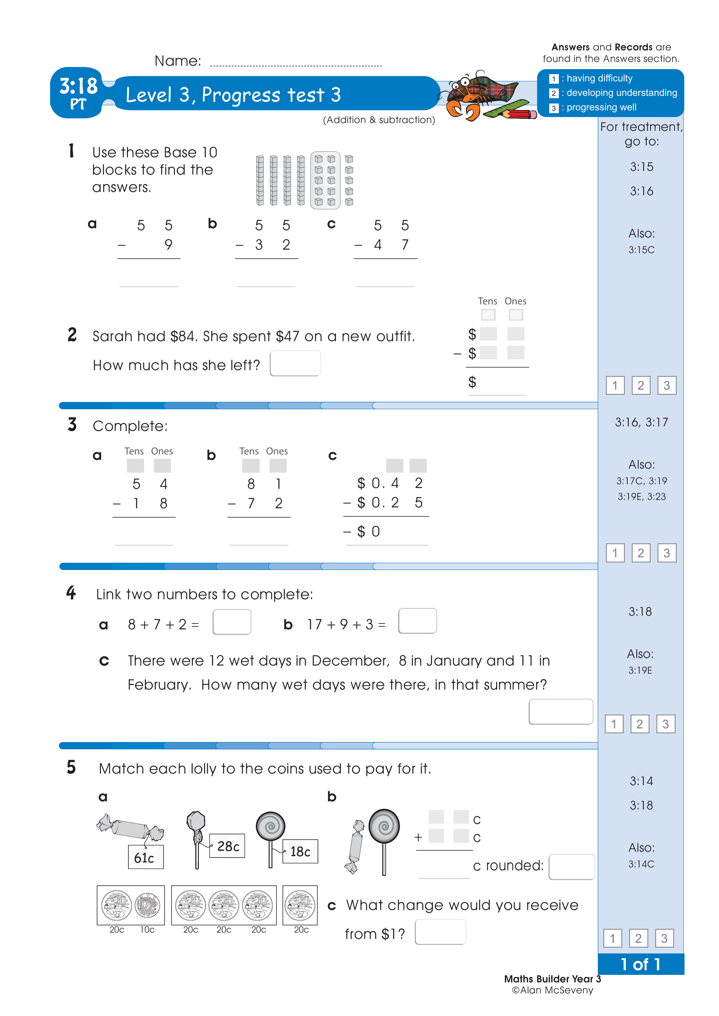 Progress test — worksheet preview