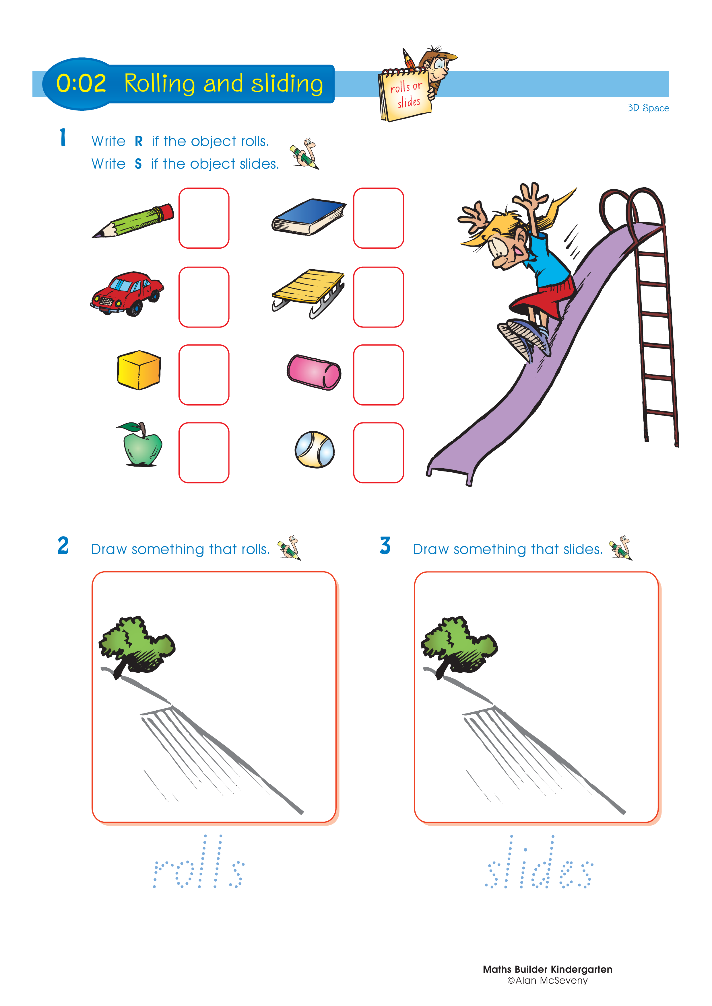 Rolling and sliding — worksheet preview
