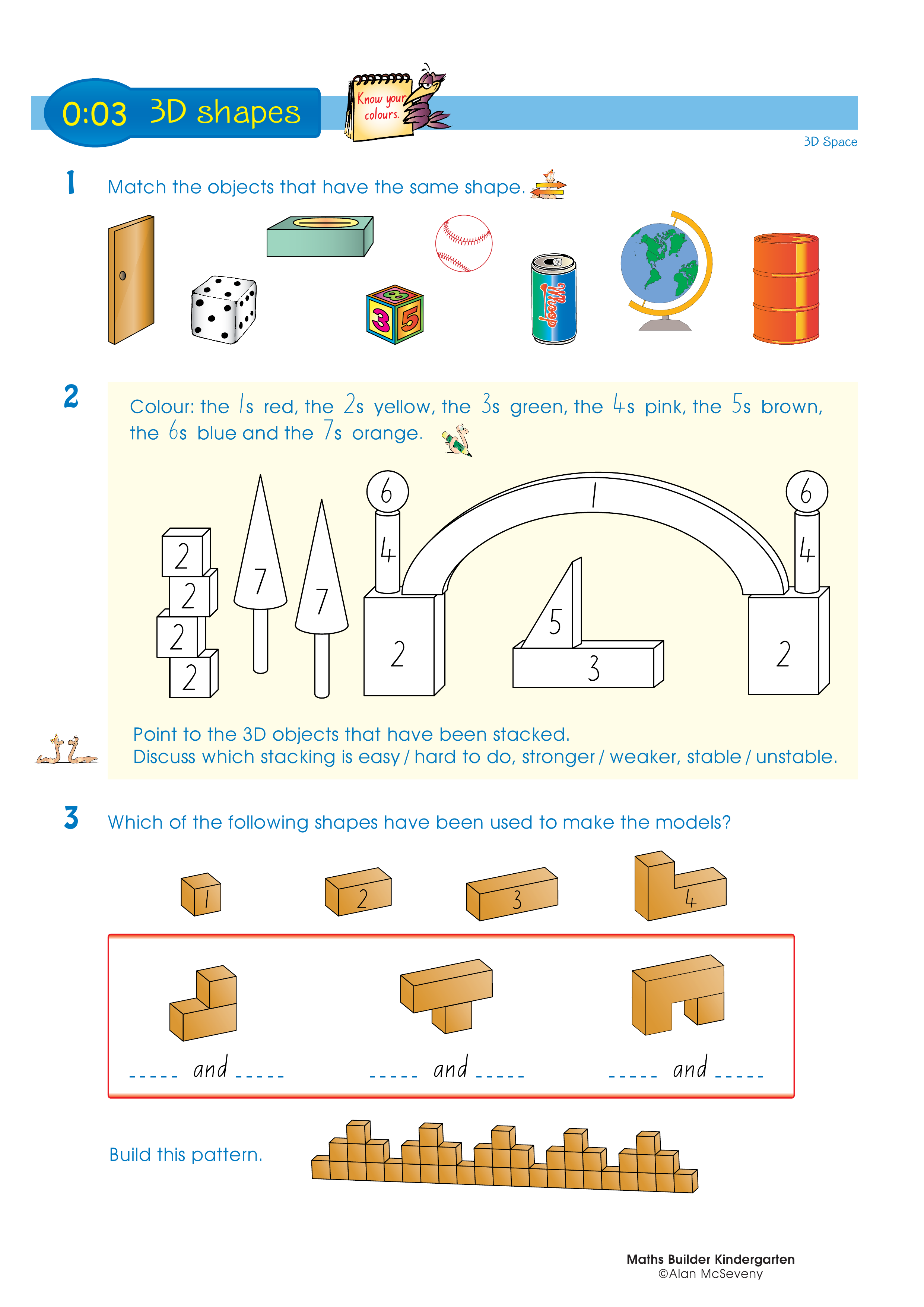 3D shapes — worksheet preview
