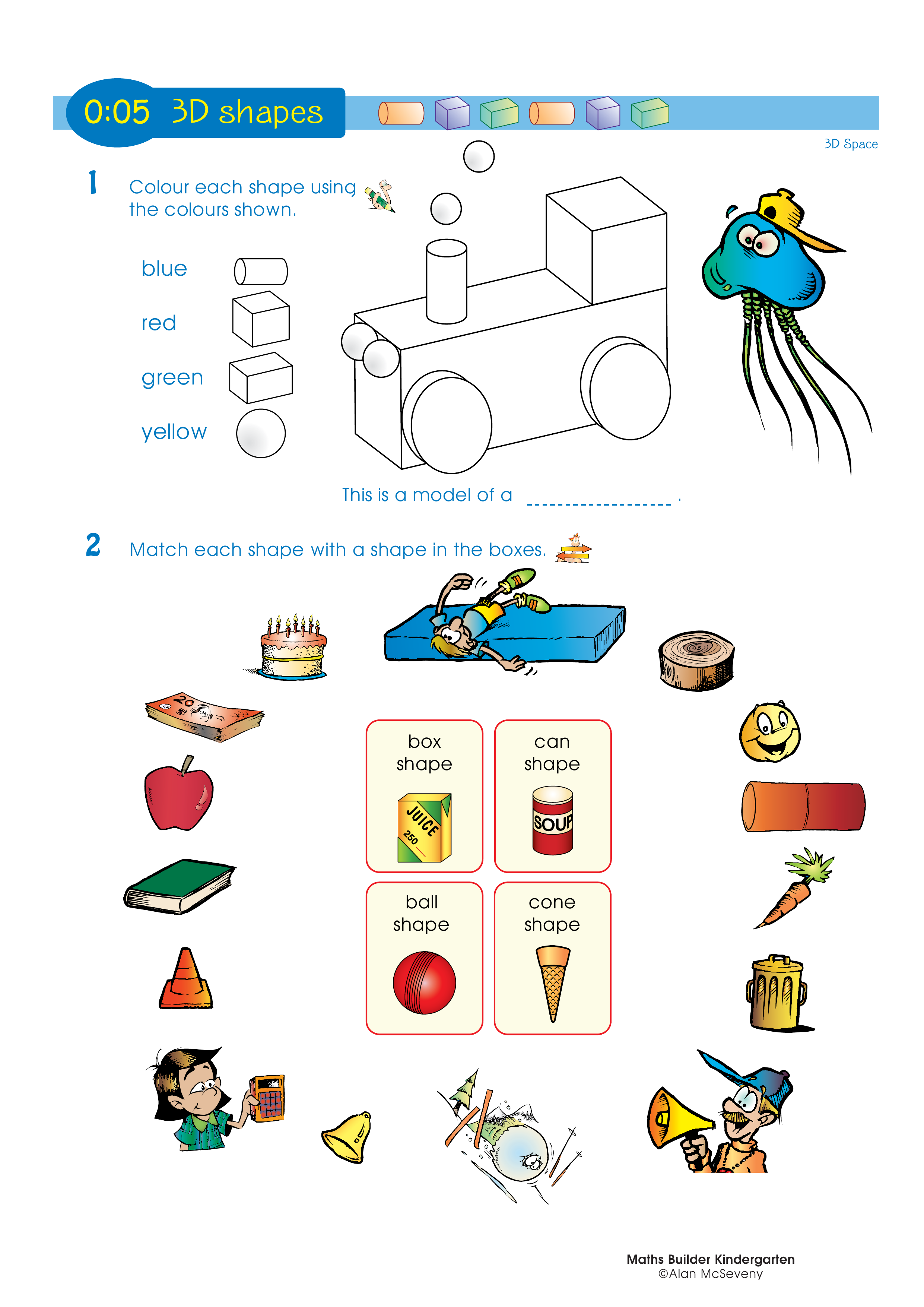 3D shapes — worksheet preview