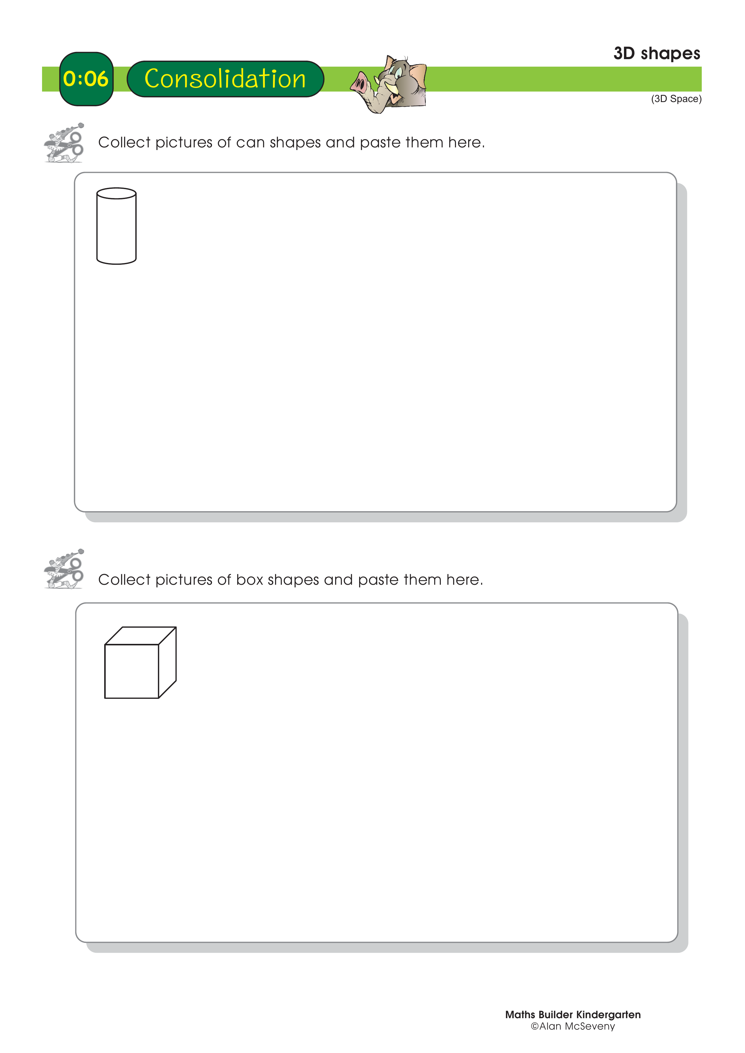 3D shapes — worksheet preview