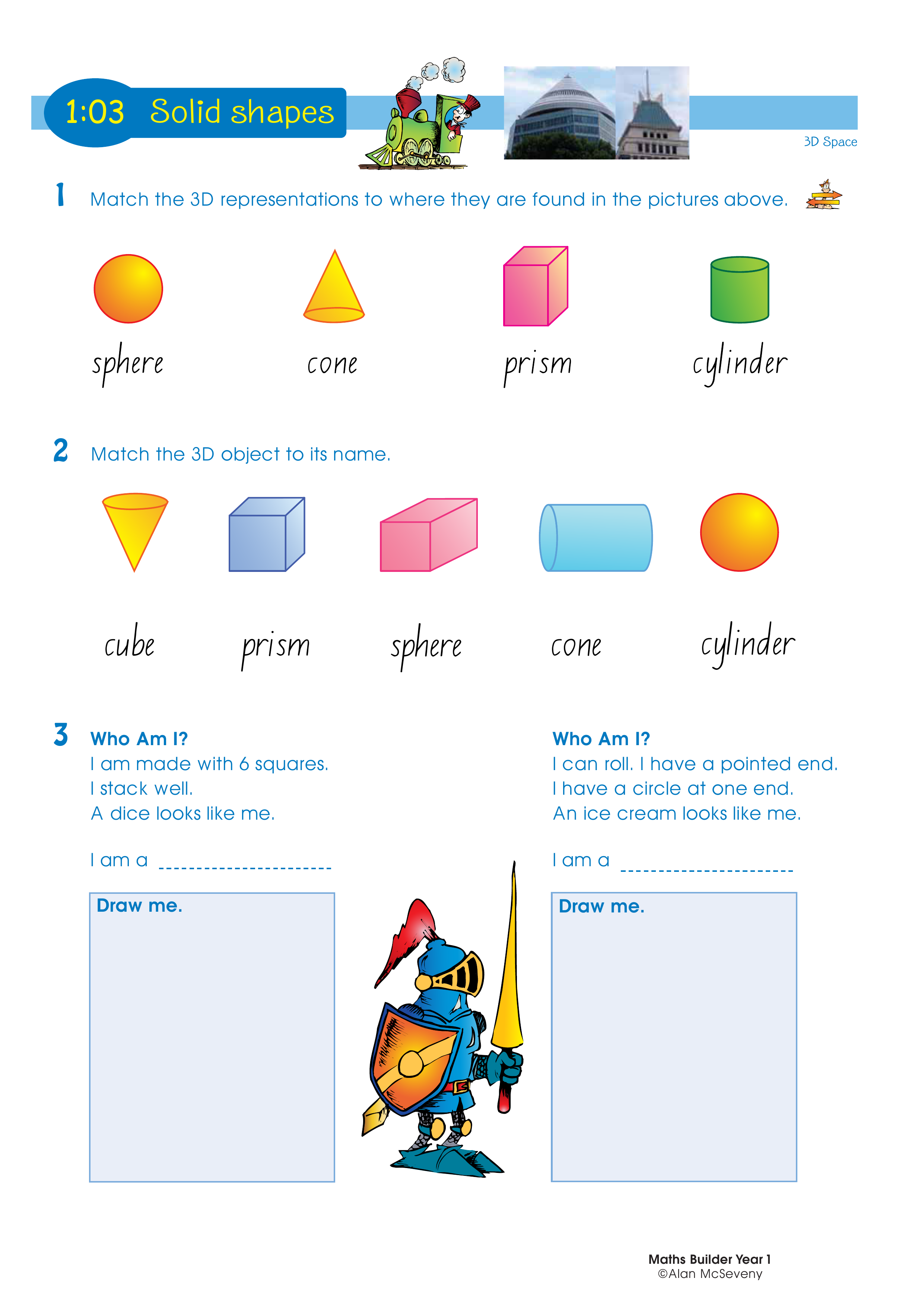 Solid shapes — worksheet preview