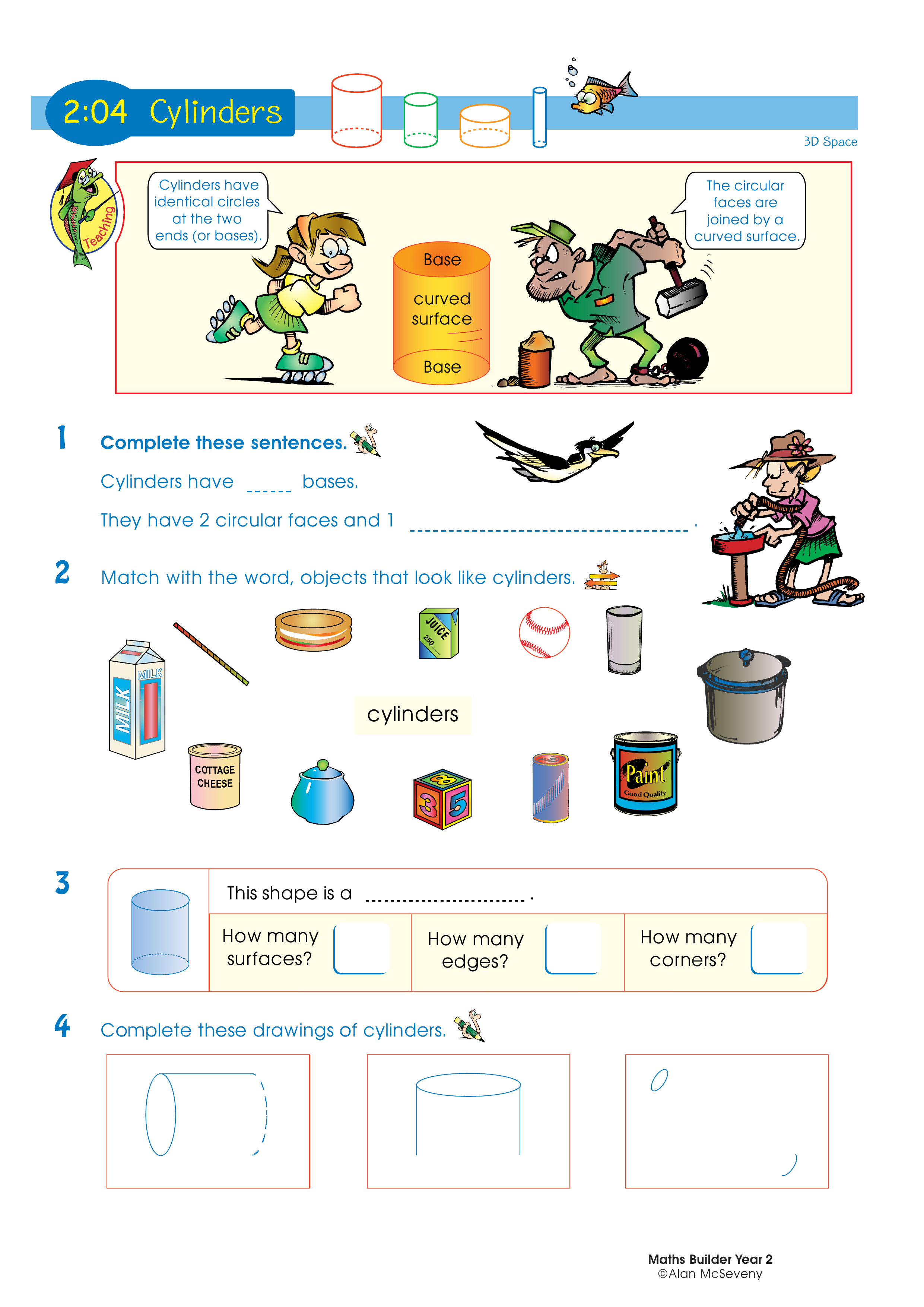 Cylinders — worksheet preview