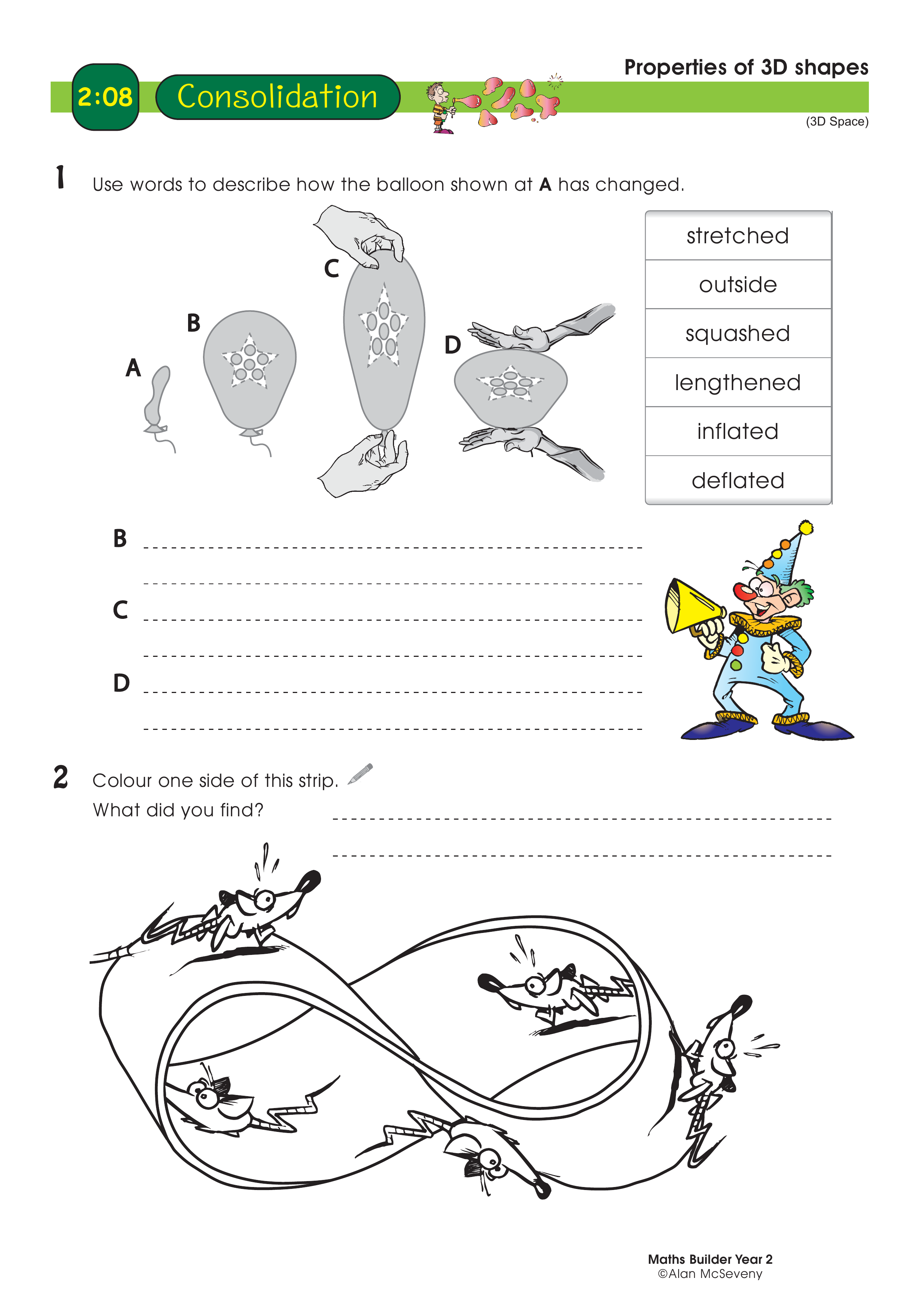 Properties of 3D shapes — worksheet preview