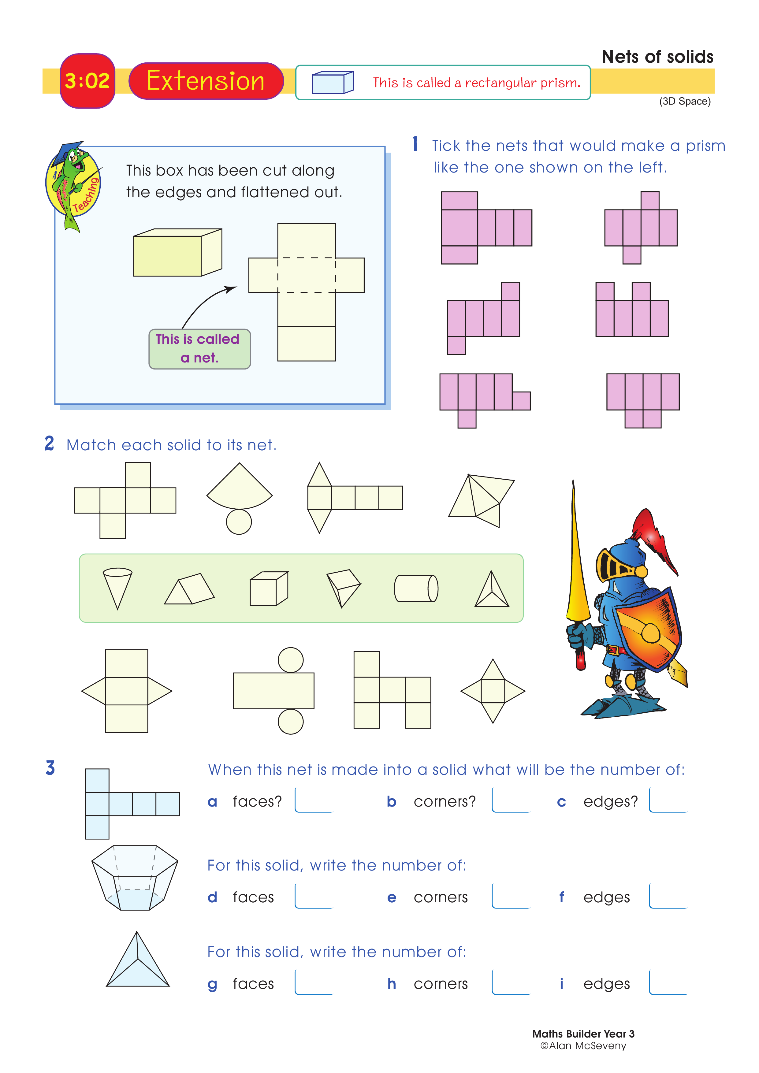 Nets of solids — worksheet preview