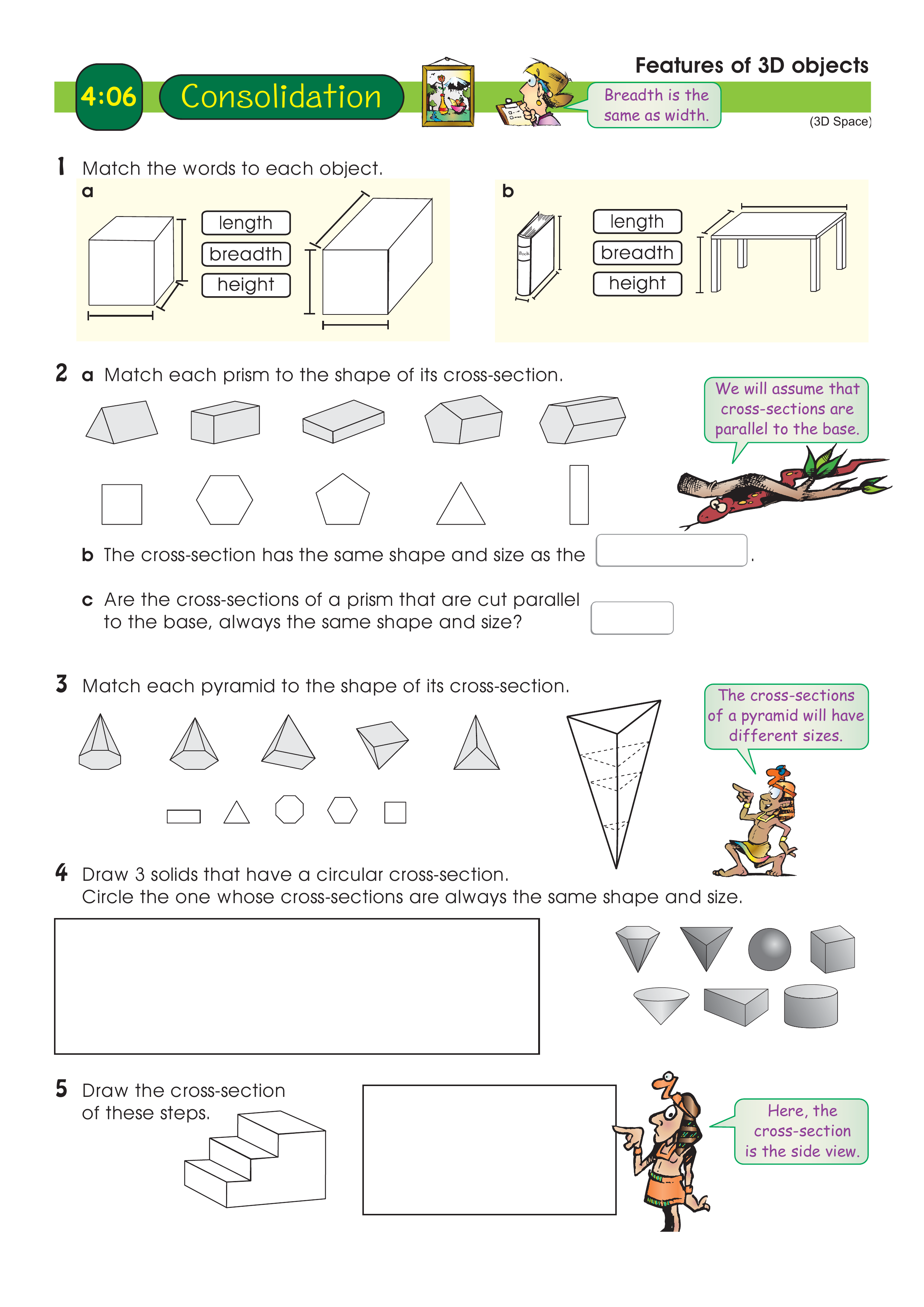 Features of 3D objects — worksheet preview