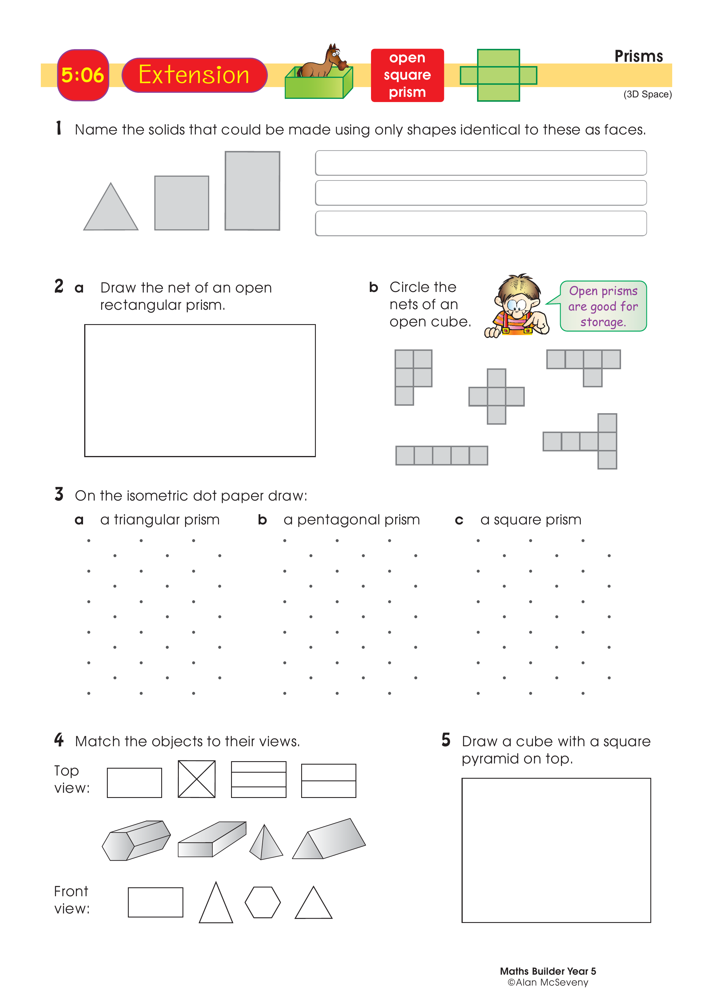 Prisms — worksheet preview