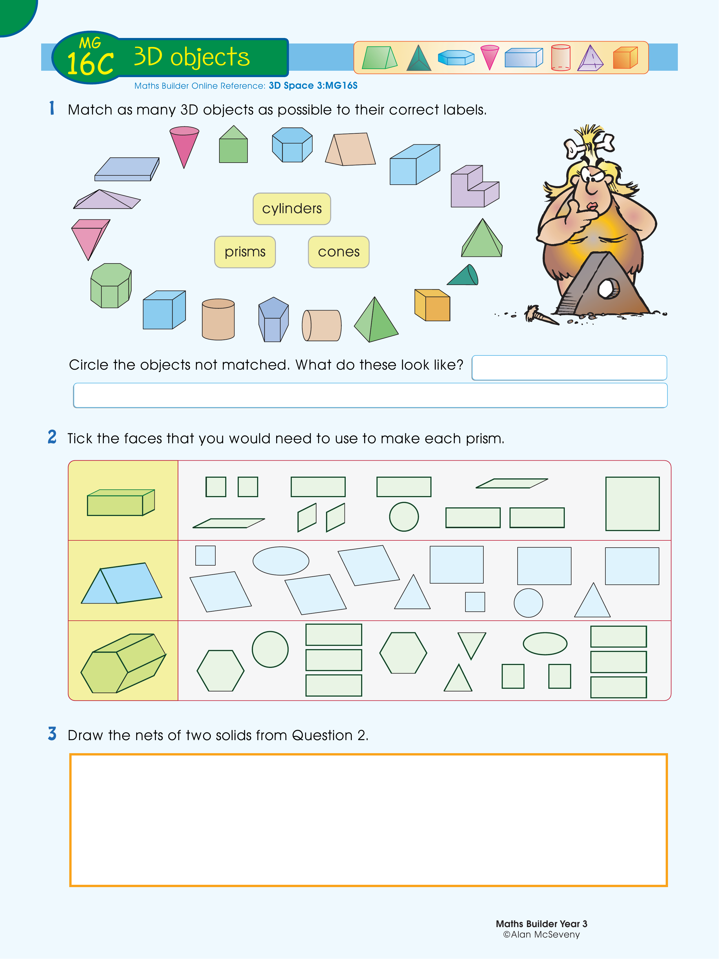 3D objects — worksheet preview