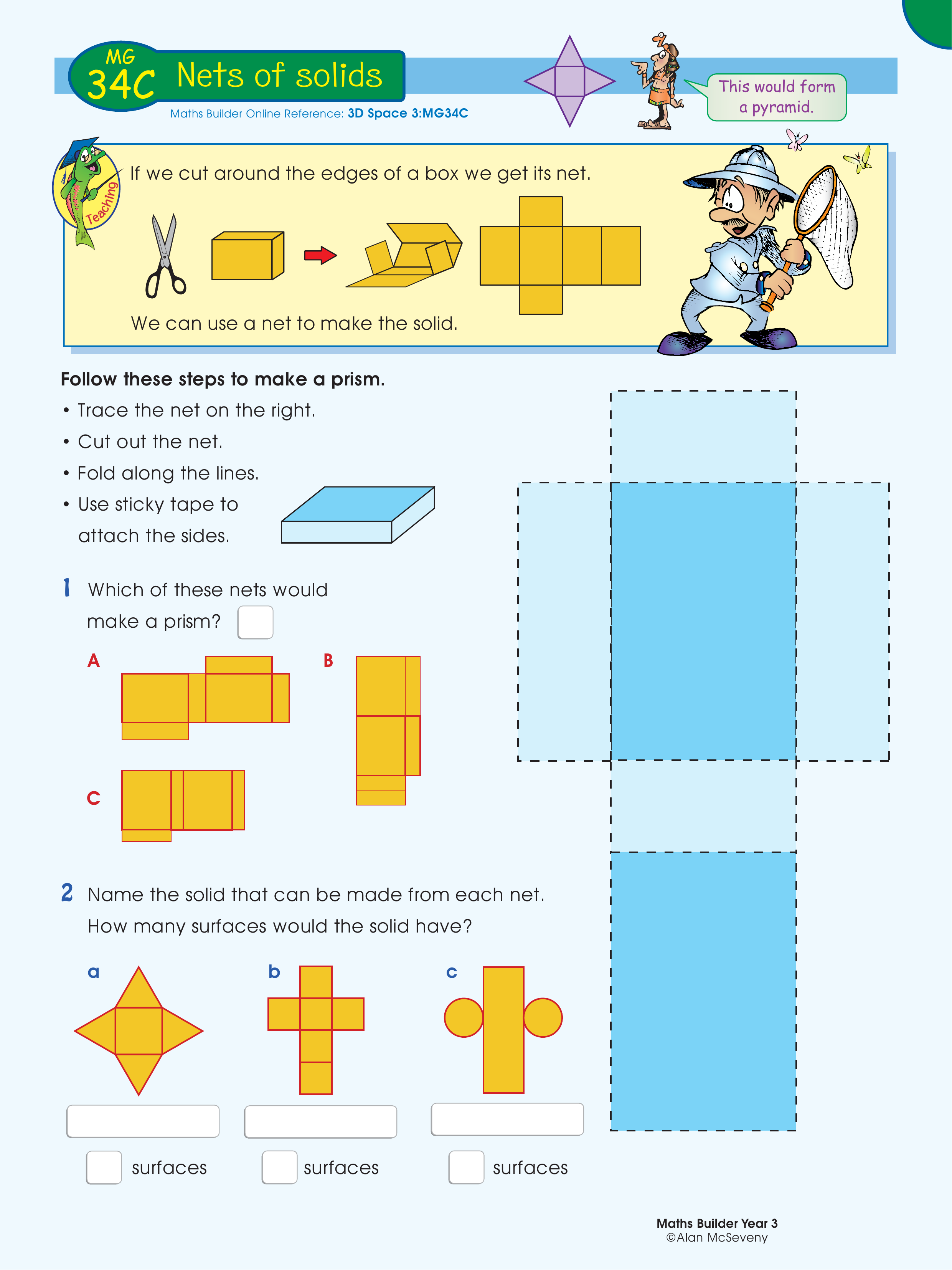 Nets of solids — worksheet preview