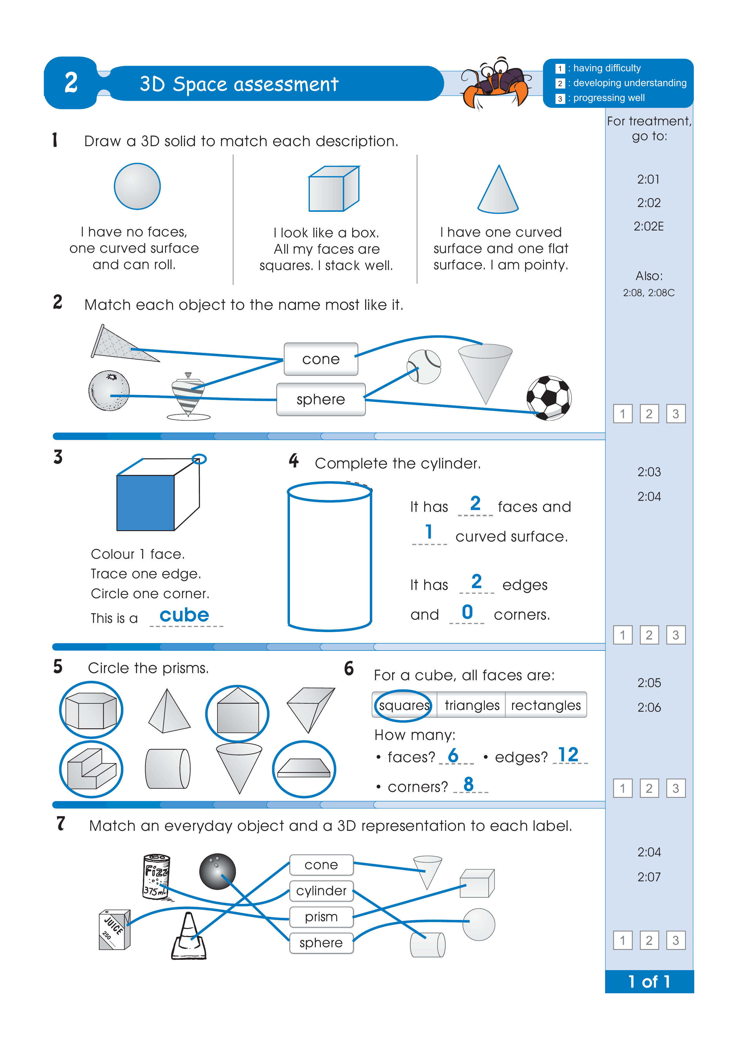 Assessment test answers — worksheet preview
