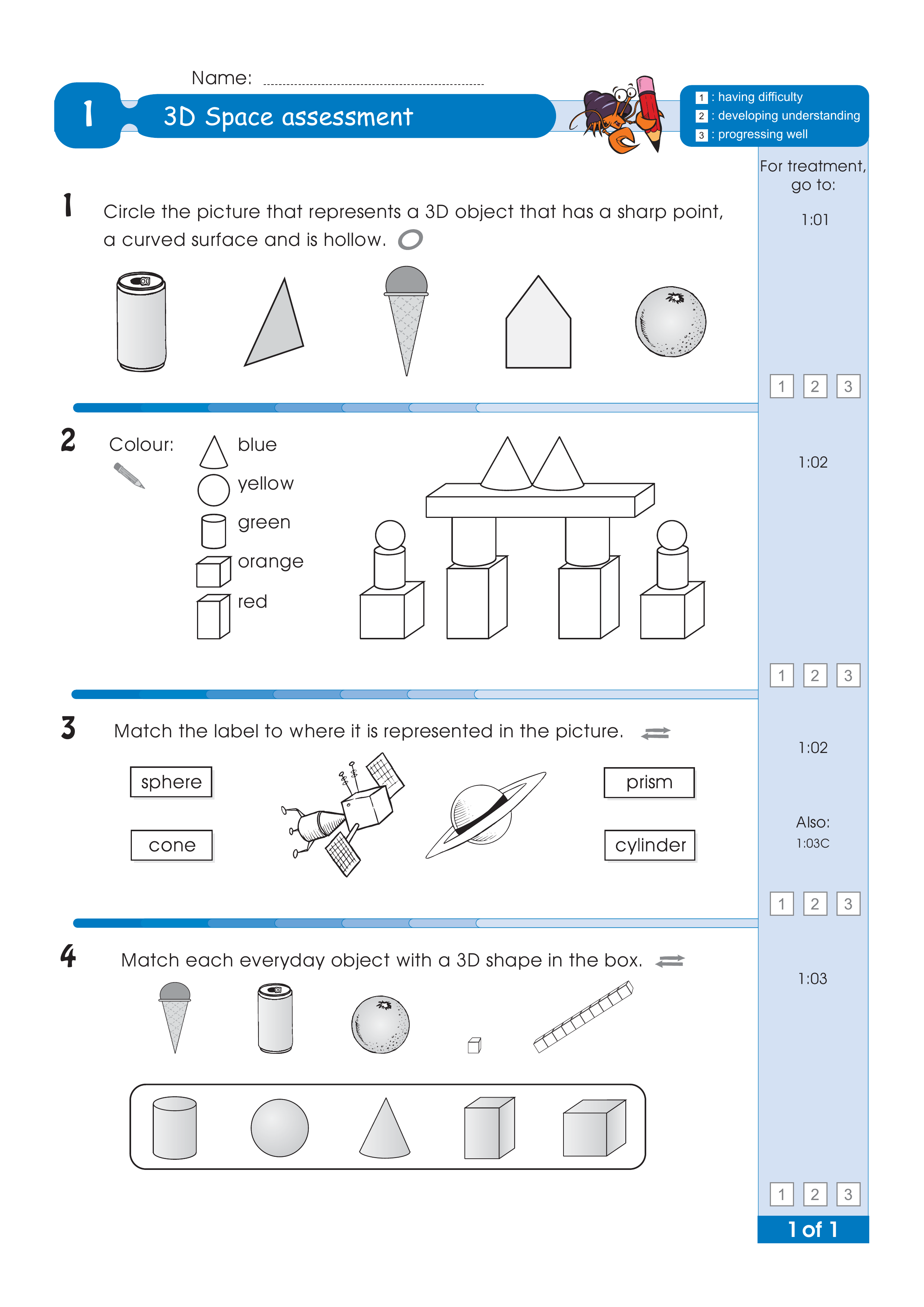 Assessment for the whole of Level 1 — worksheet preview