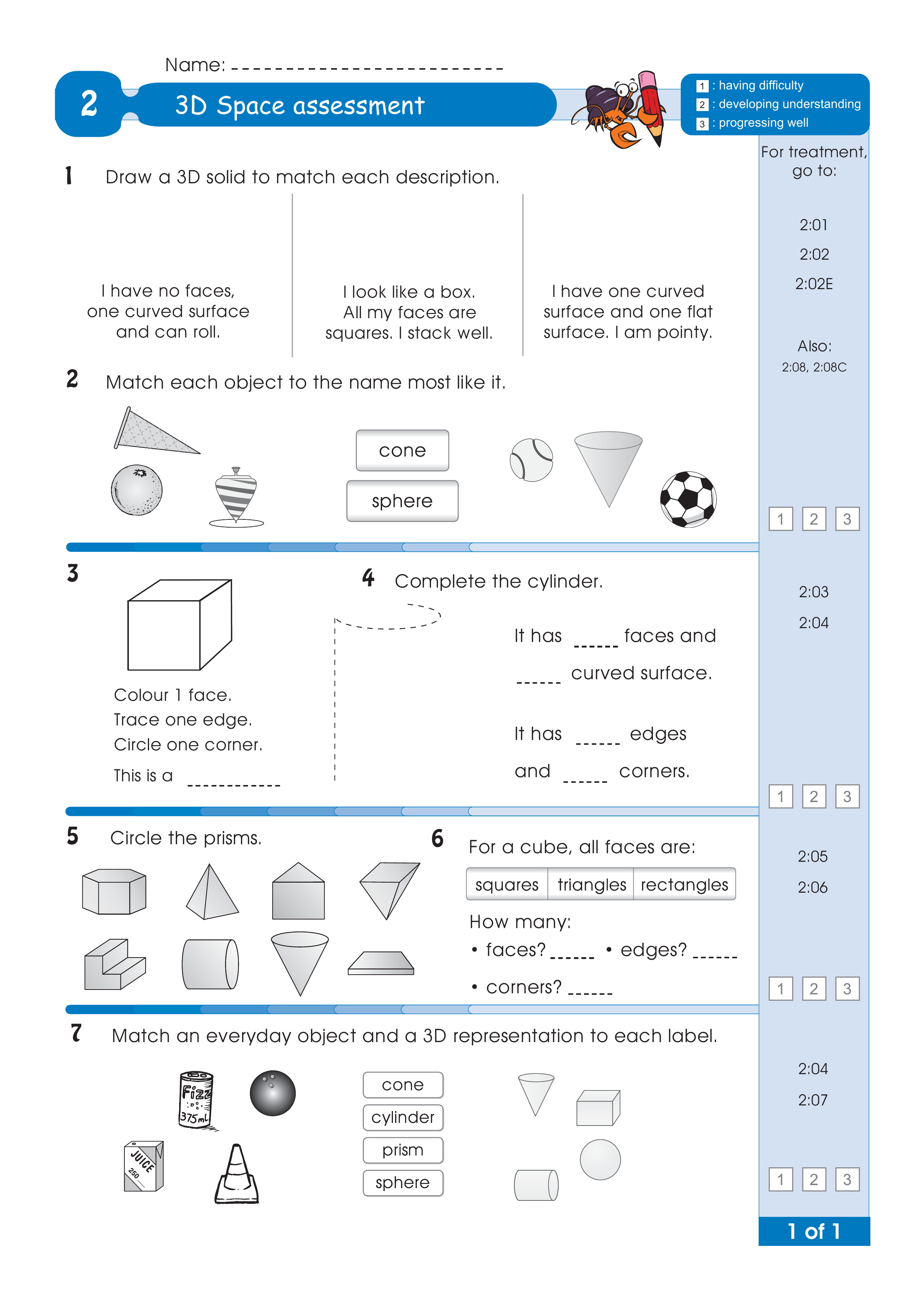 Assessment for the whole of Level 2 — worksheet preview