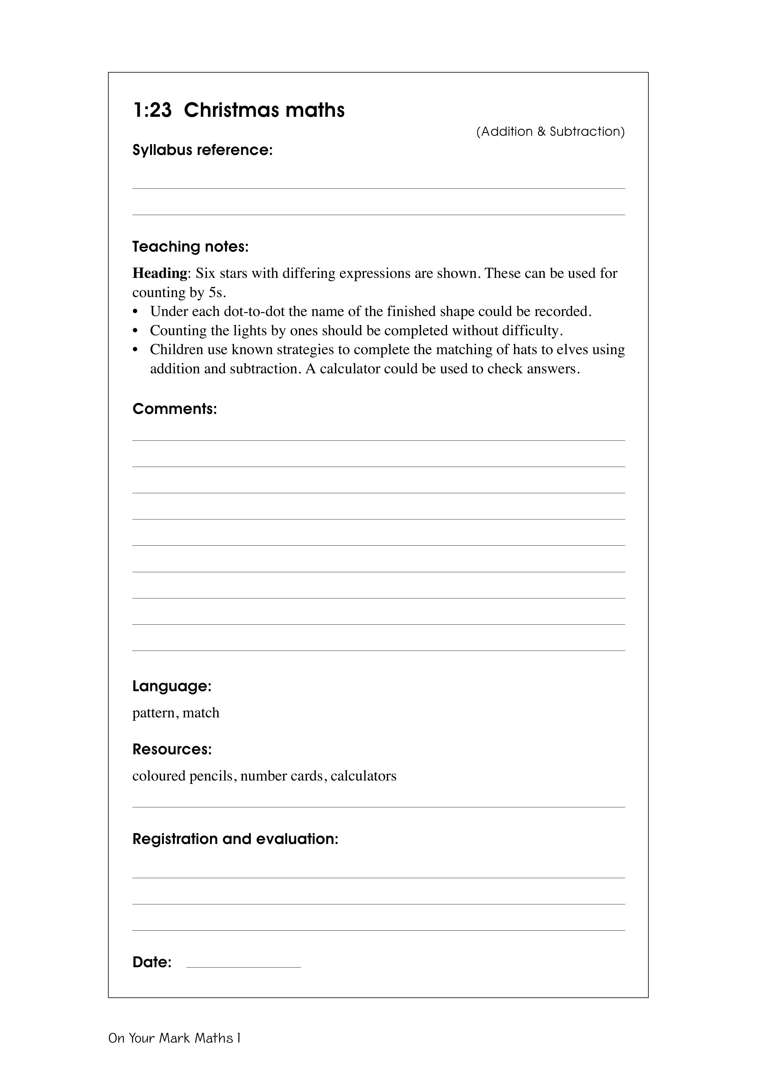 Christmas maths — worksheet preview