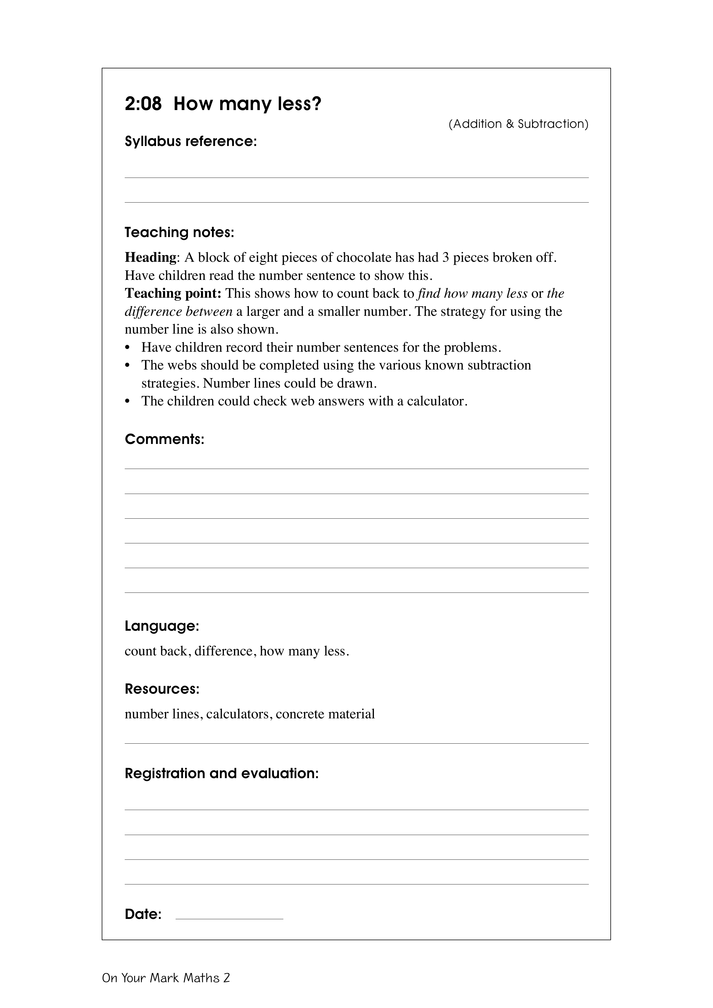 How many less? — worksheet preview