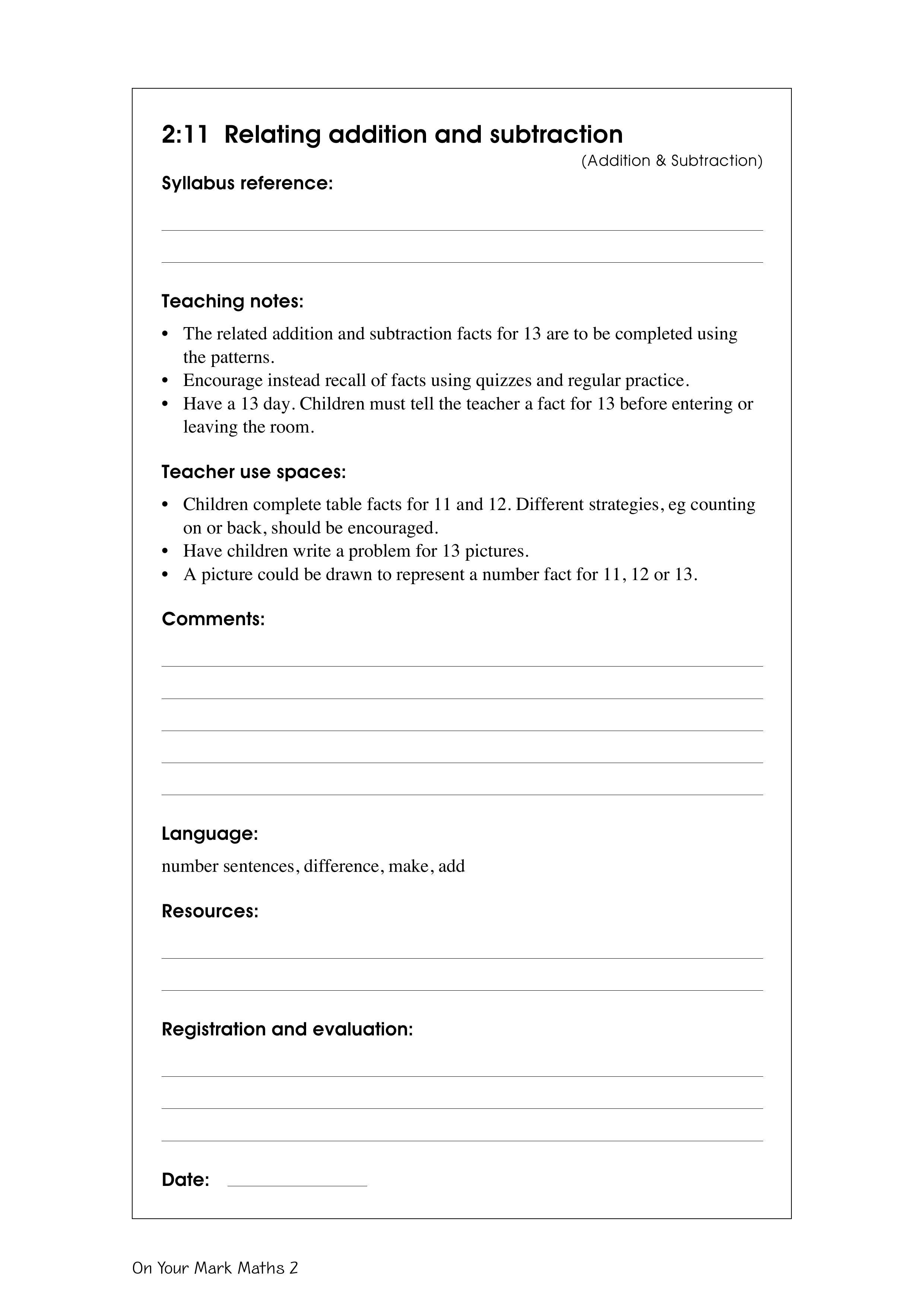 Relating addition and subtraction — worksheet preview