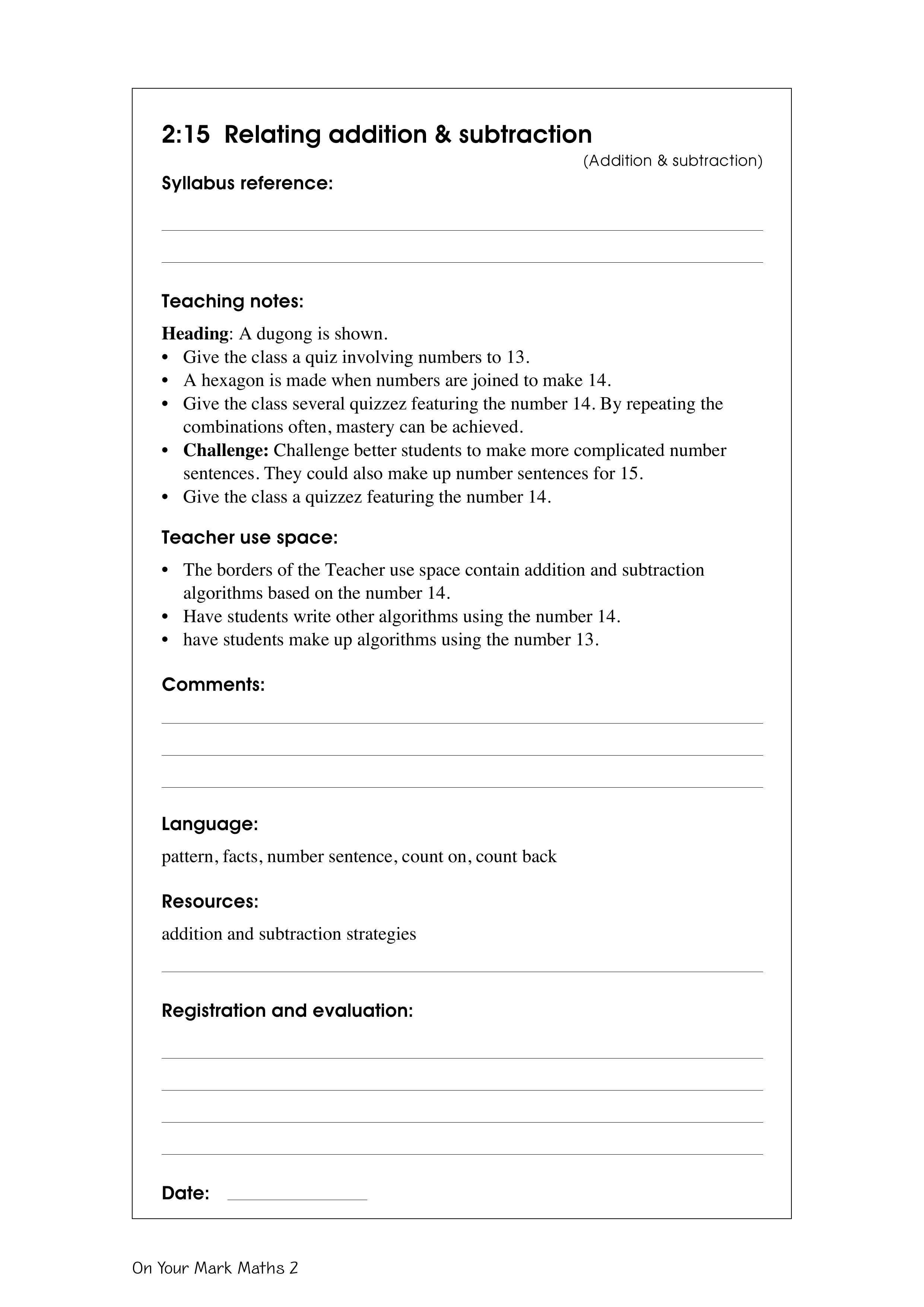 Relating addition & subtraction — worksheet preview