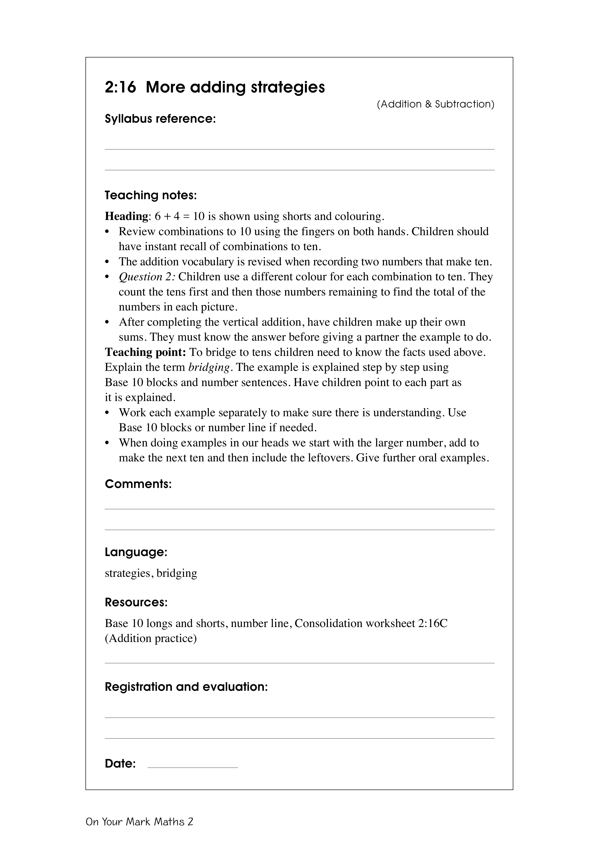 More adding strategies — worksheet preview