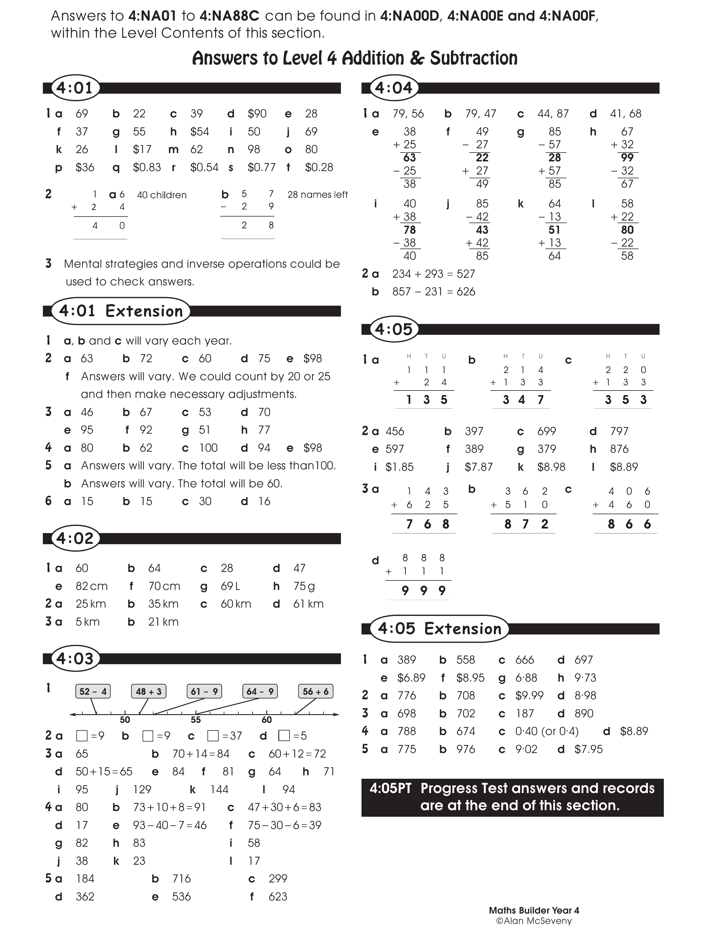 Answers — worksheet preview