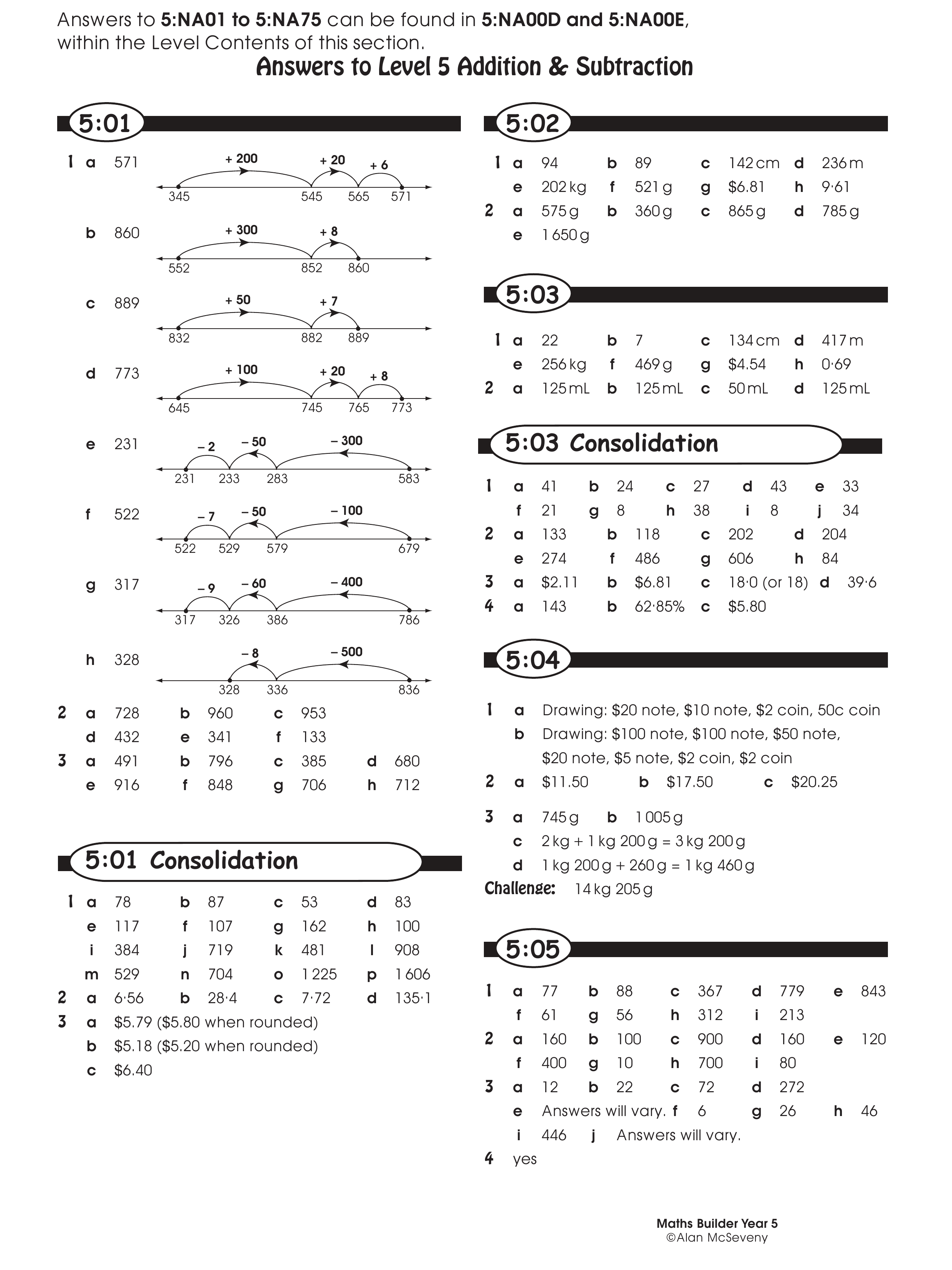 Answers — worksheet preview