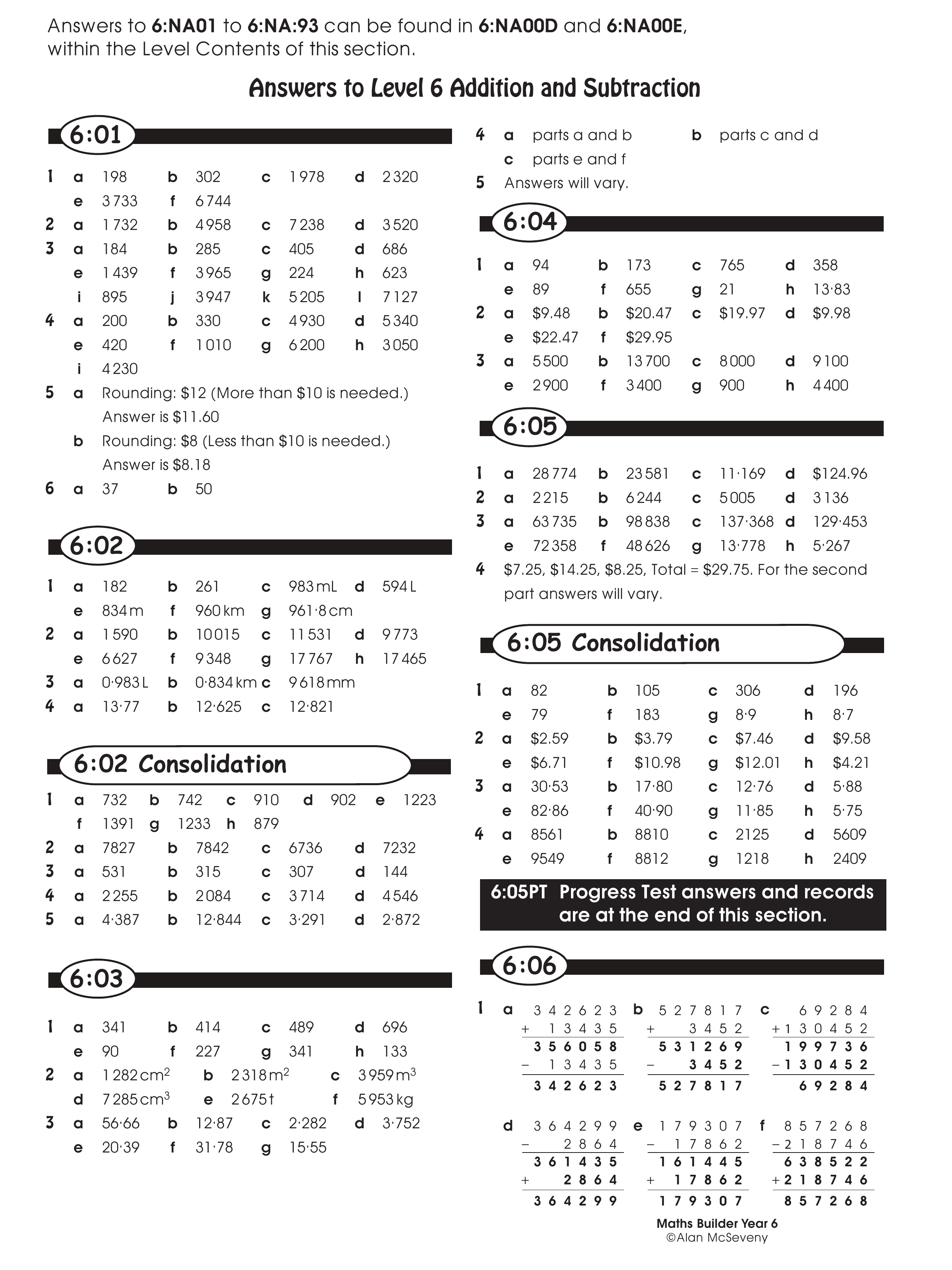 Answers — worksheet preview