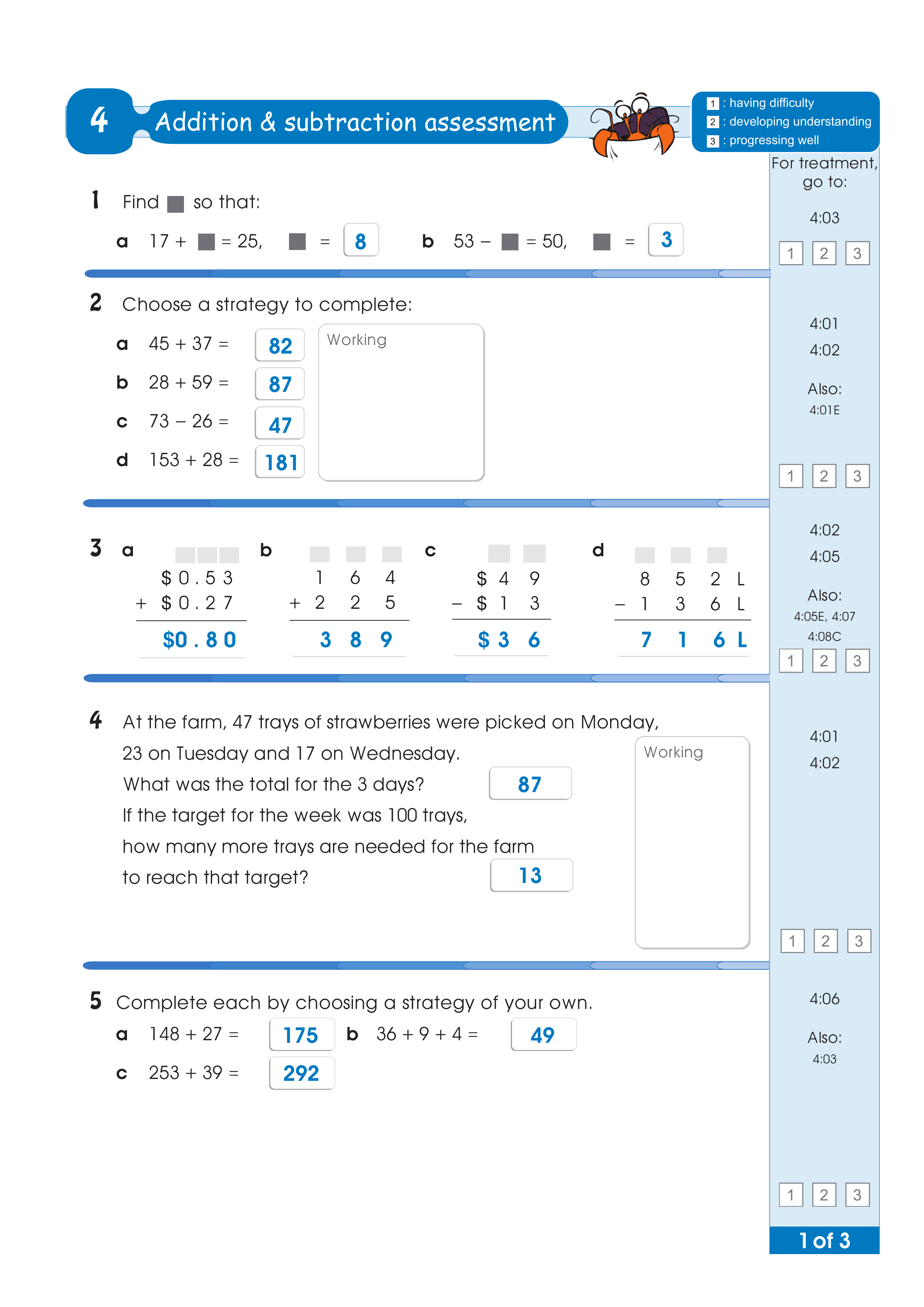 Assessment test answers — worksheet preview