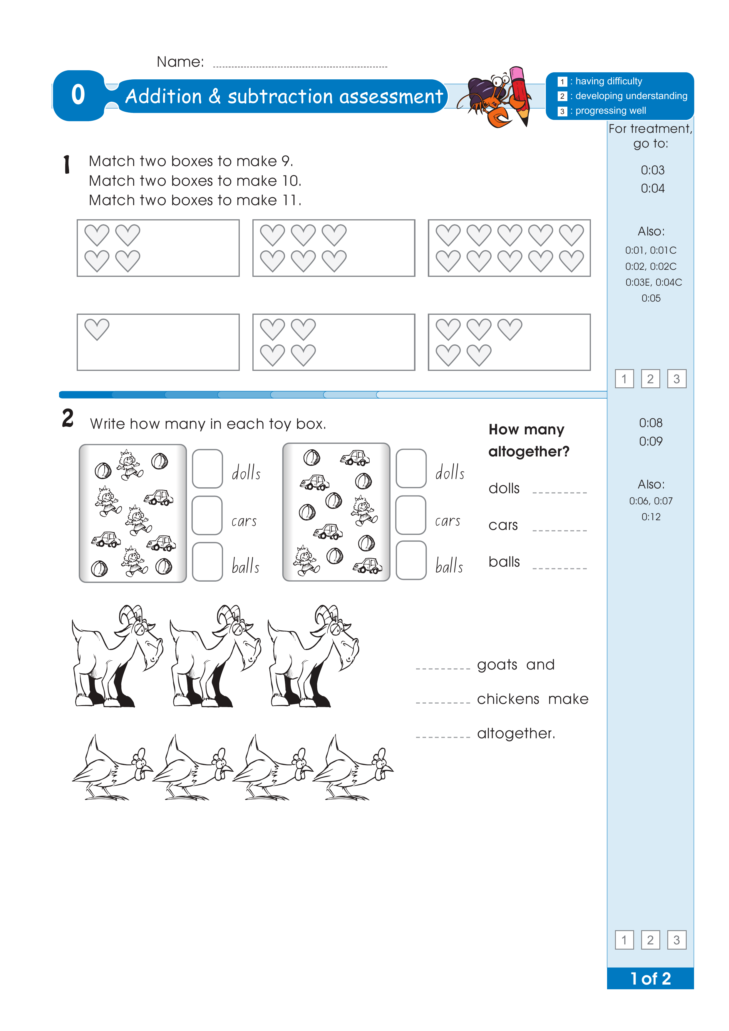 Assessment for the whole of Level 0 — worksheet preview