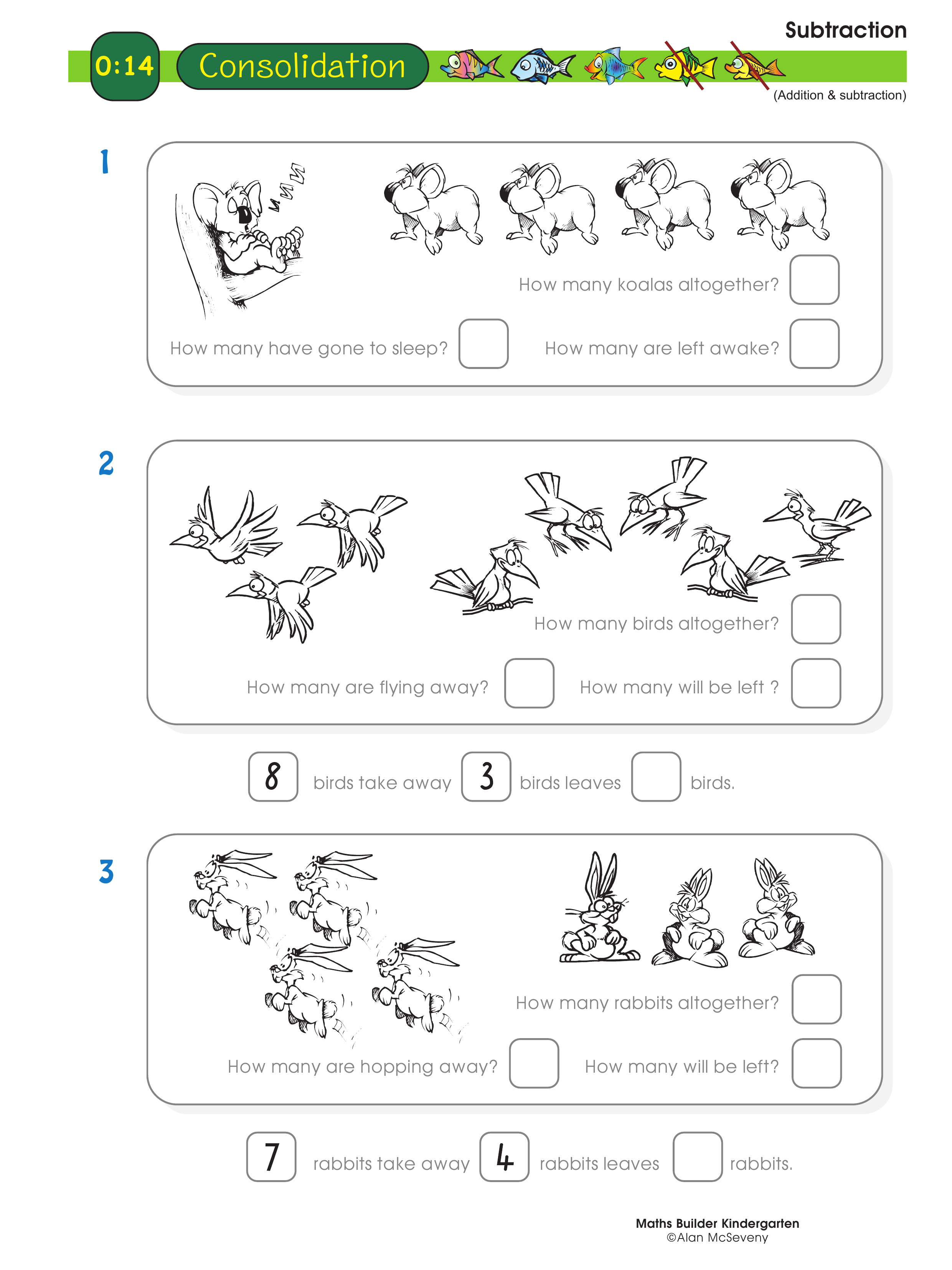Subtraction — worksheet preview