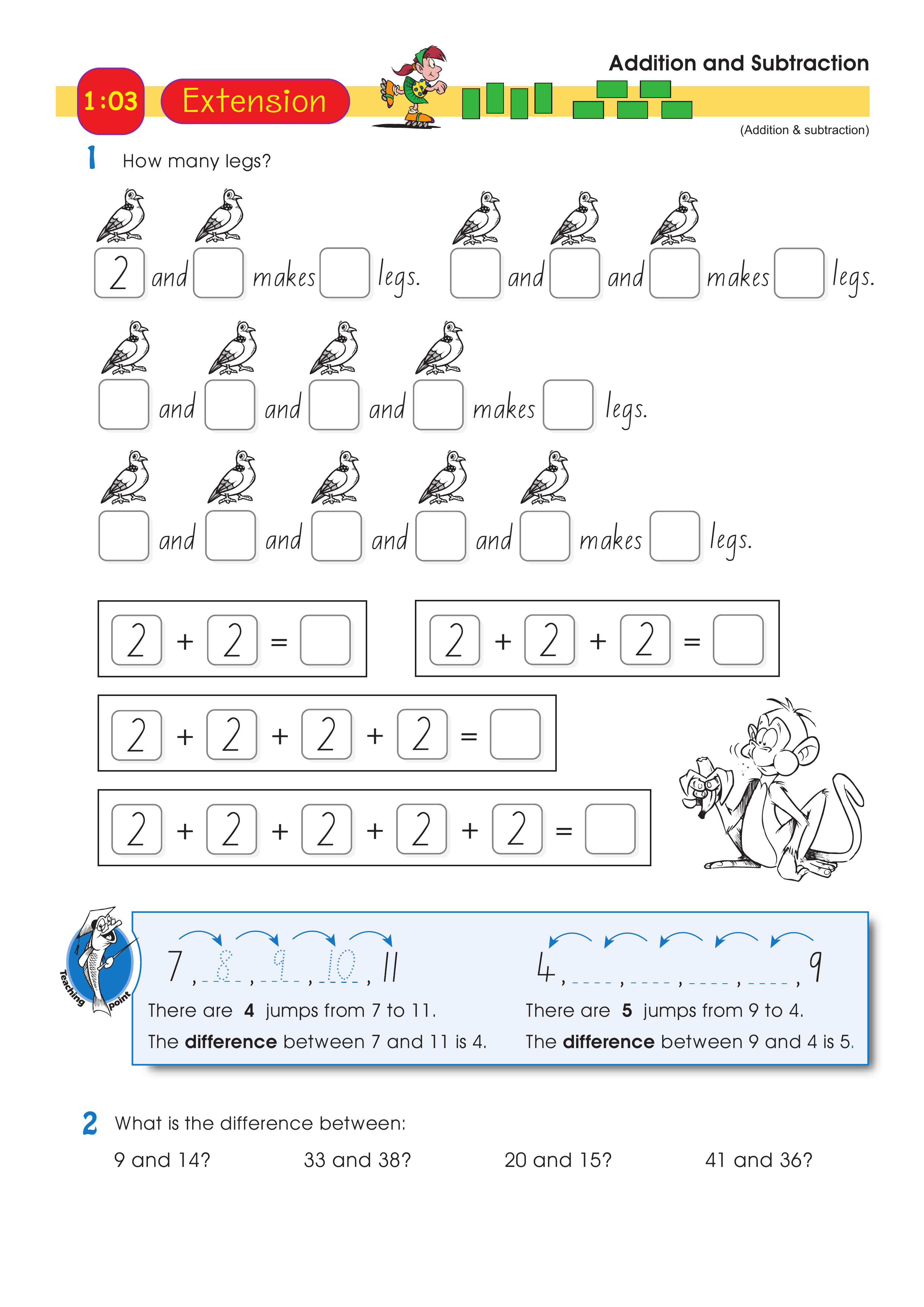 Addition and subtraction — worksheet preview