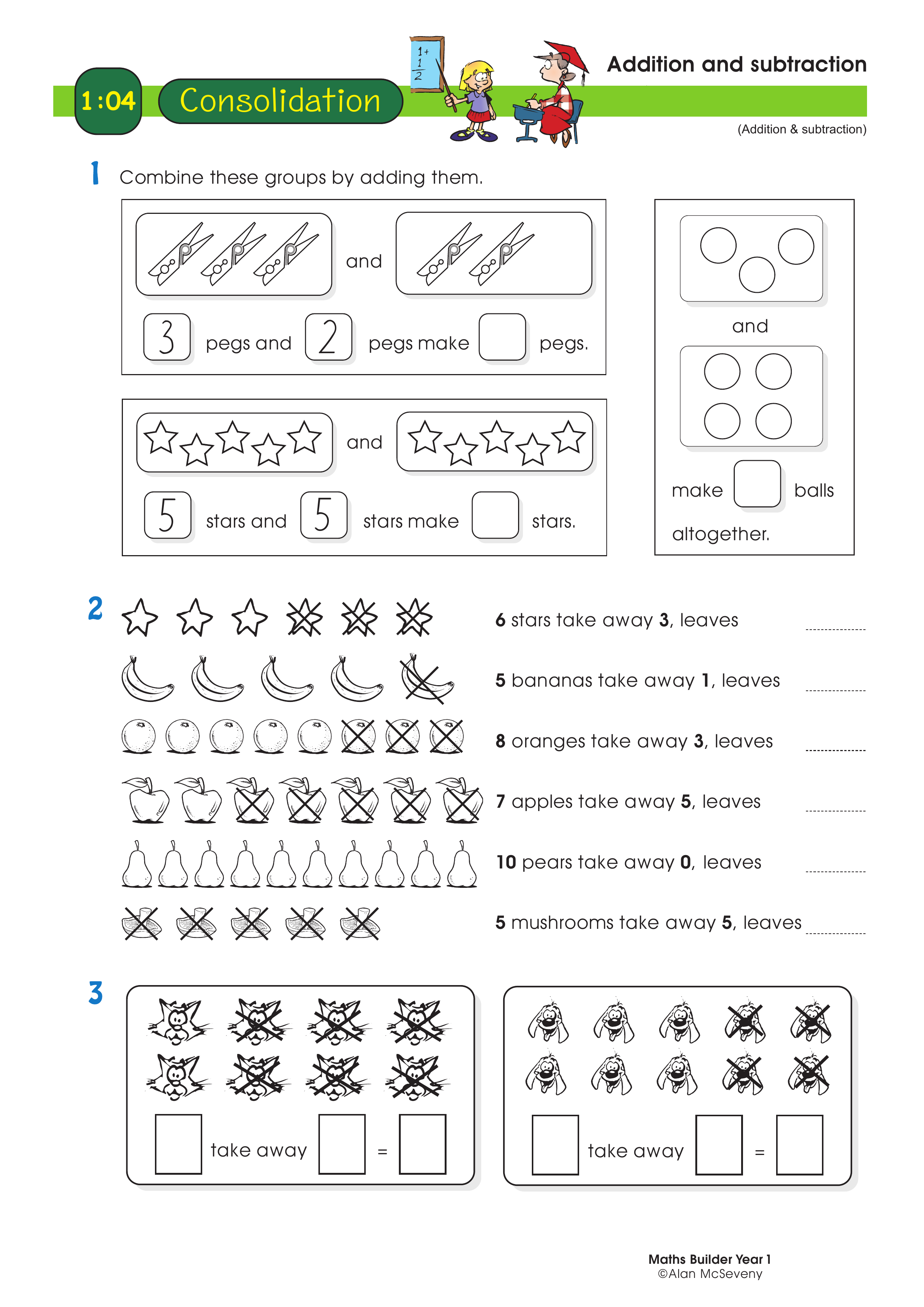 Addition and subtraction — worksheet preview