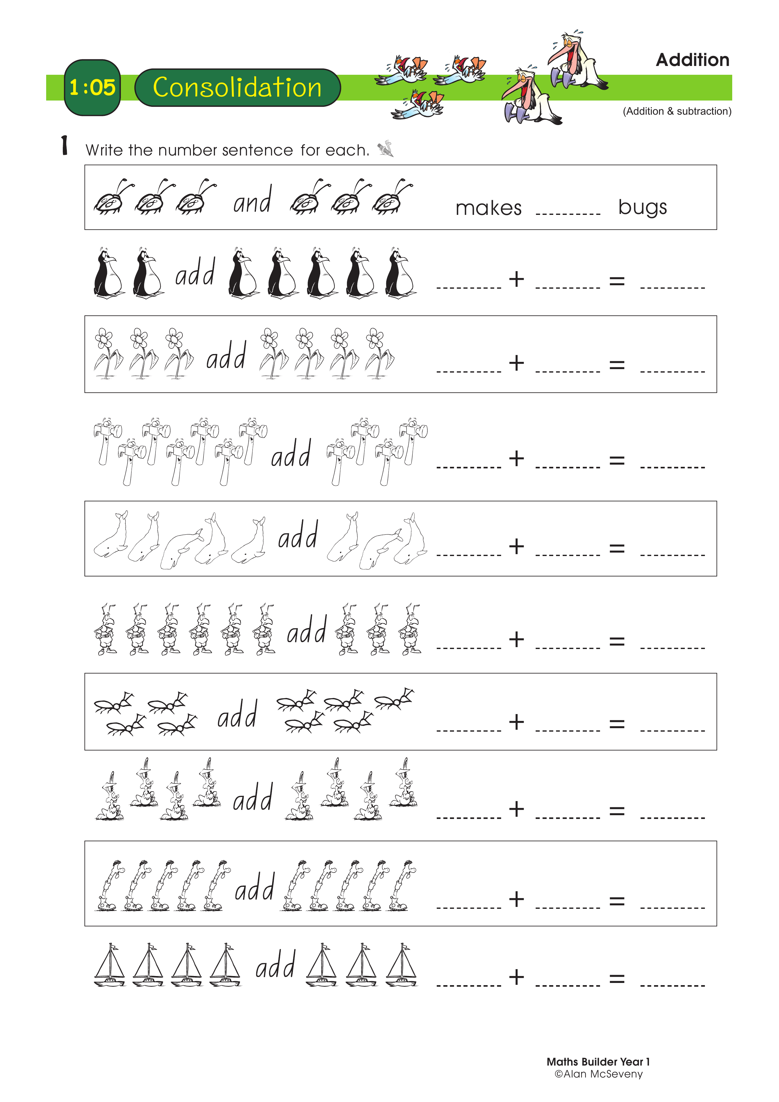 Addition — worksheet preview