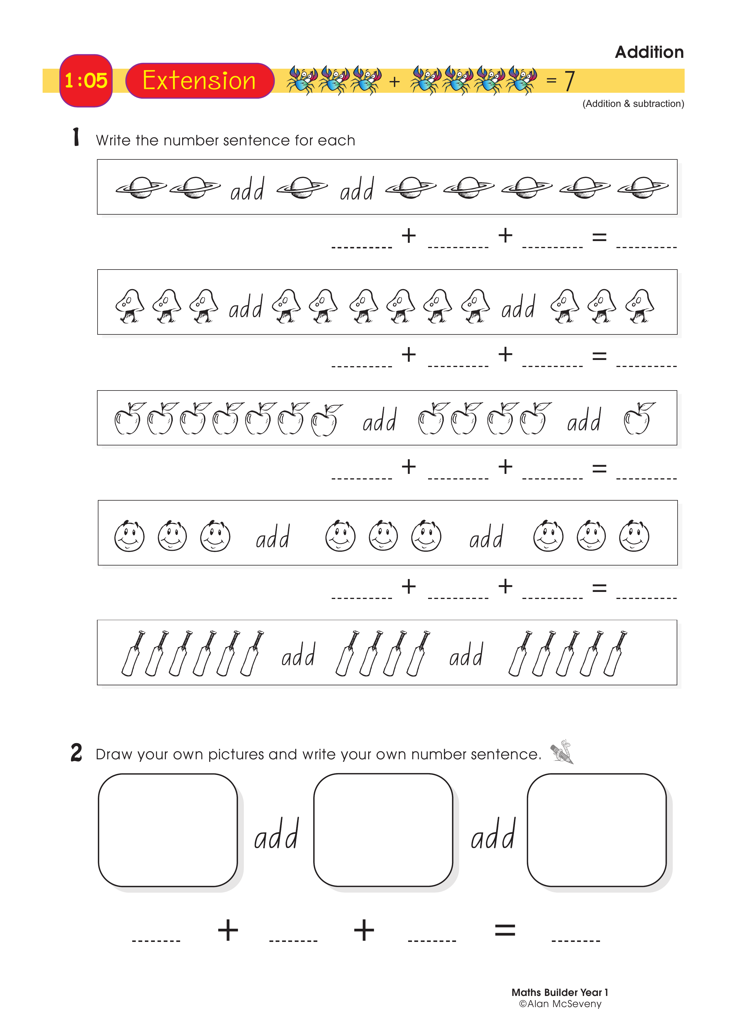 Addition — worksheet preview