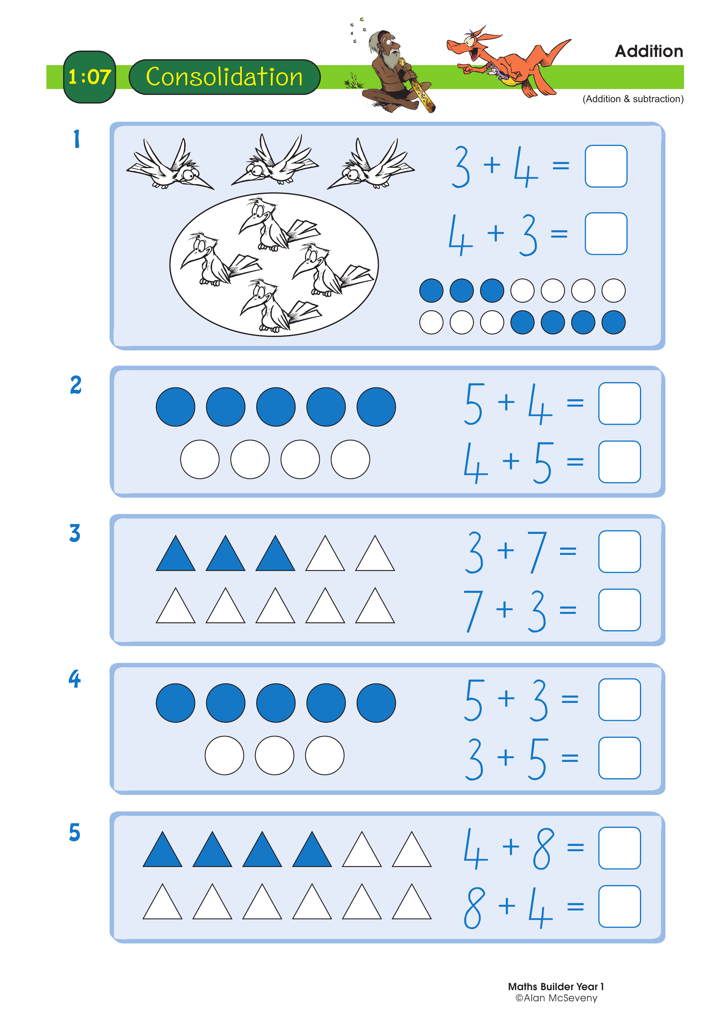 Addition — worksheet preview