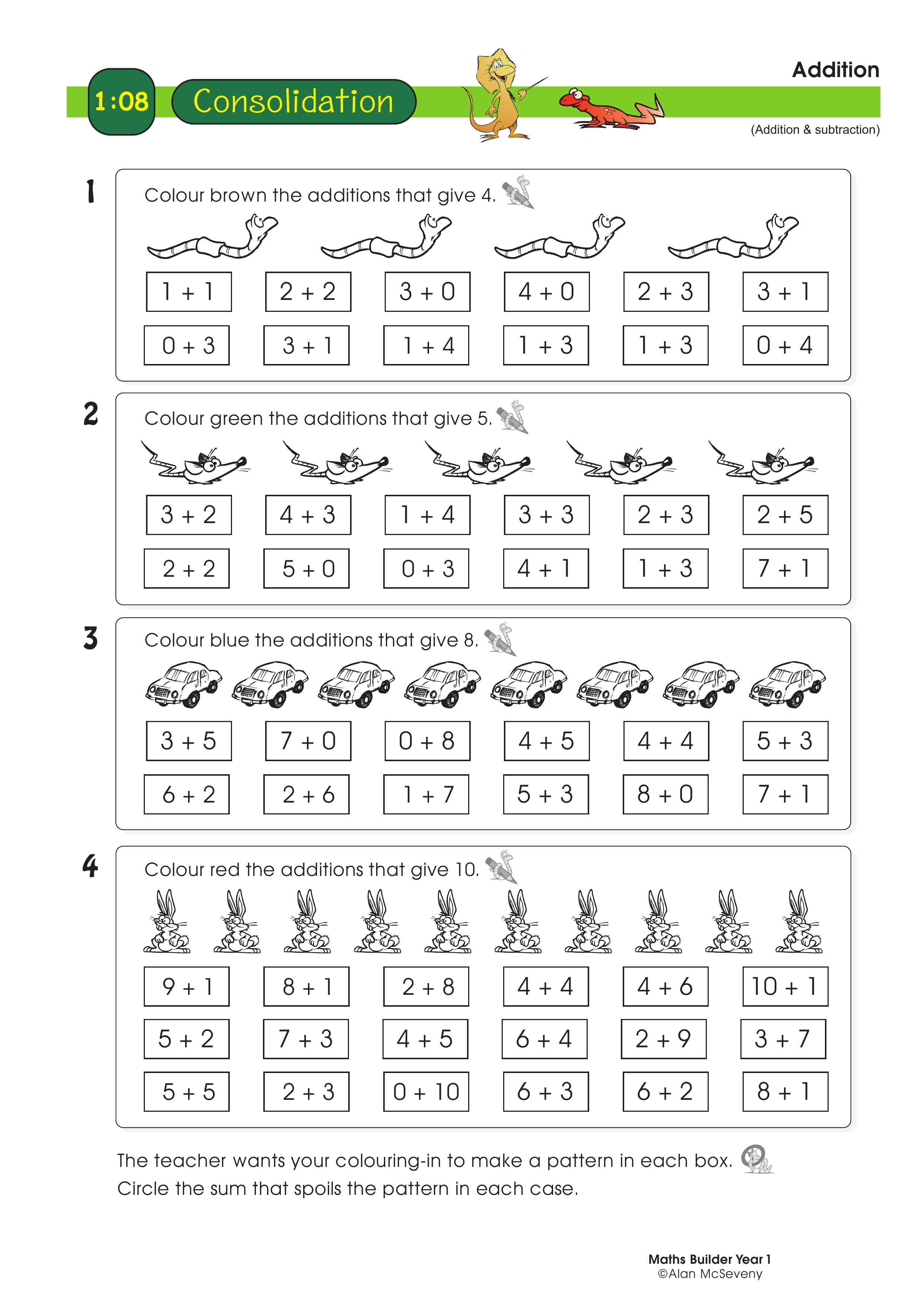 Addition — worksheet preview
