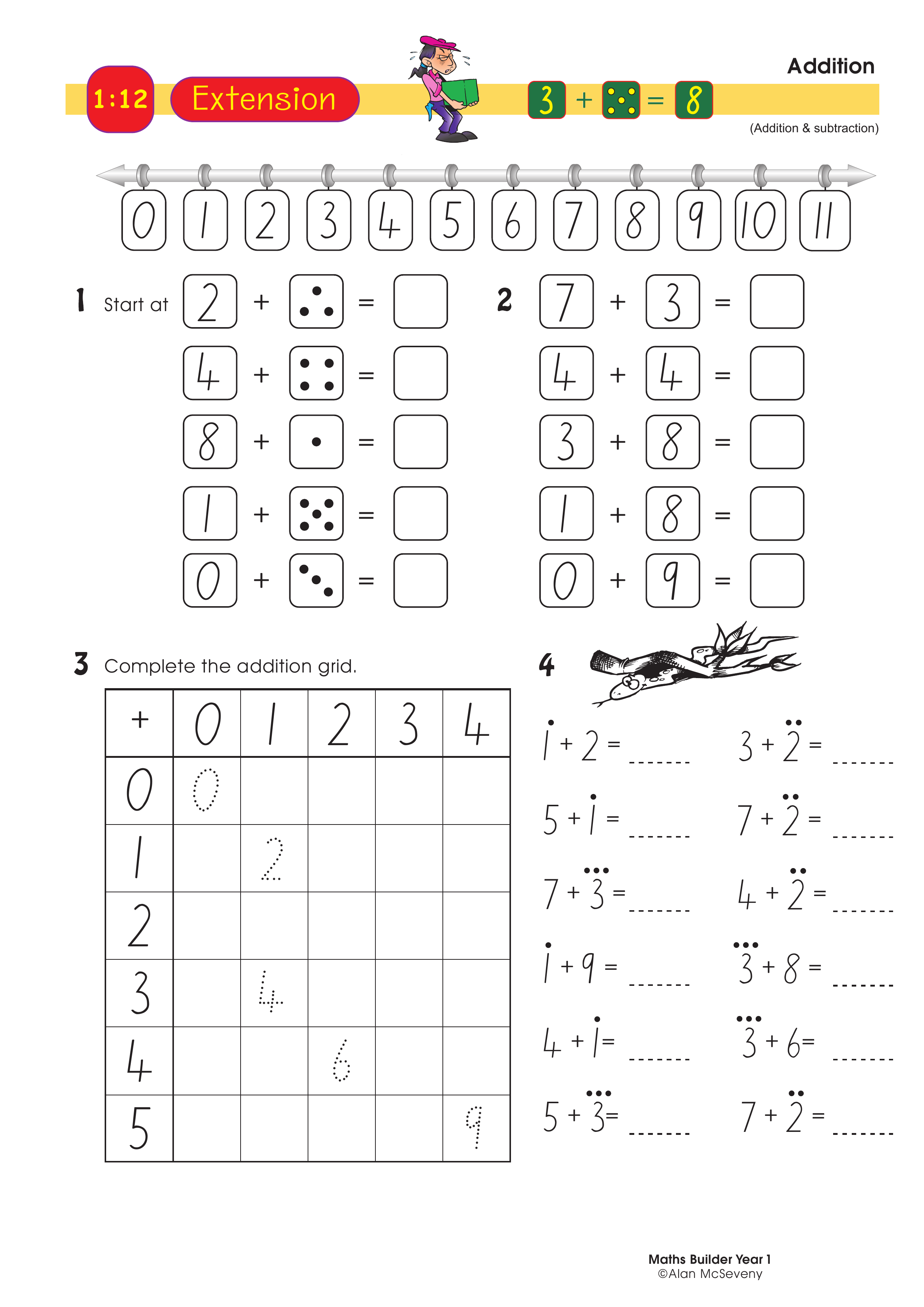 Addition — worksheet preview