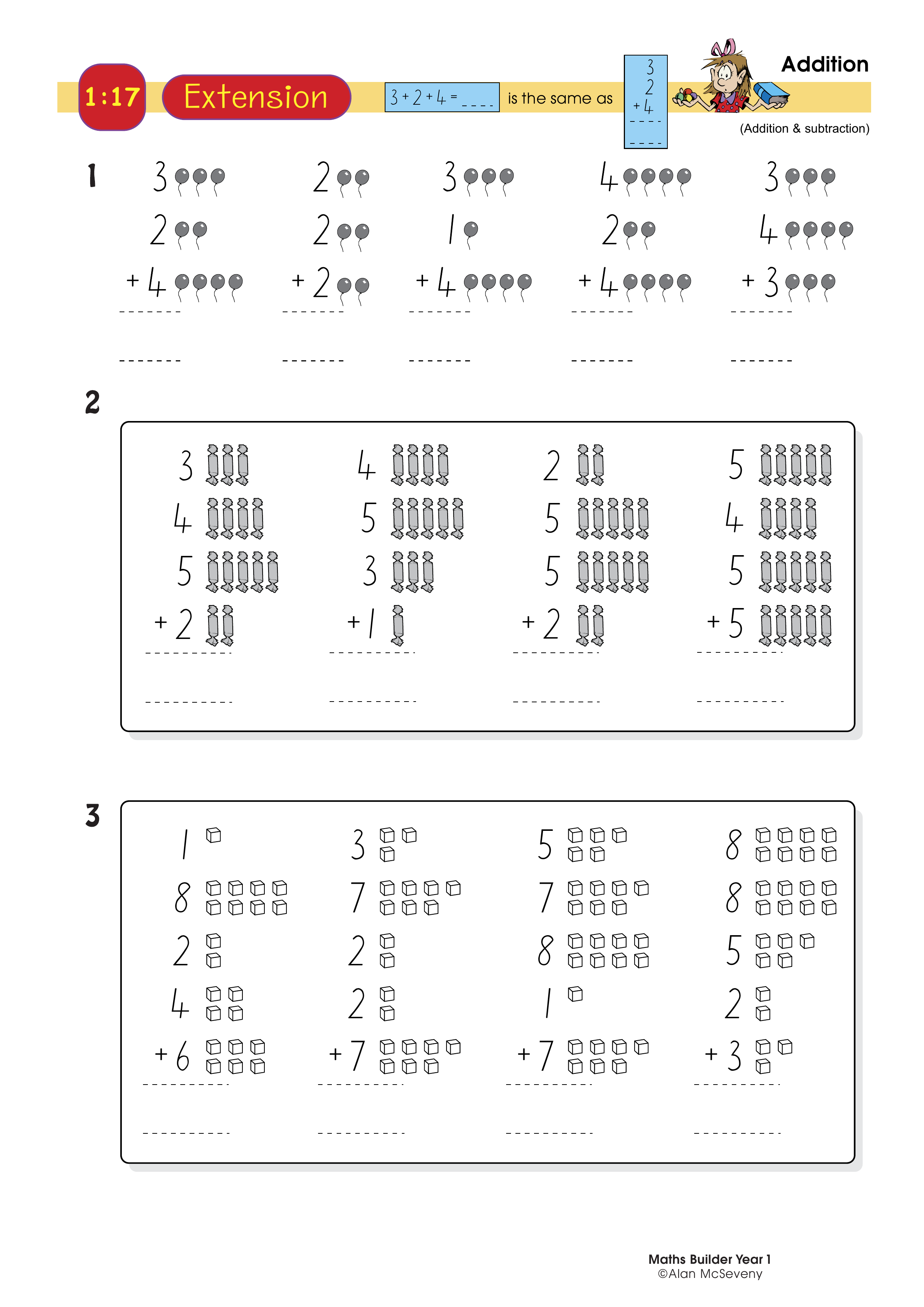 Addition — worksheet preview